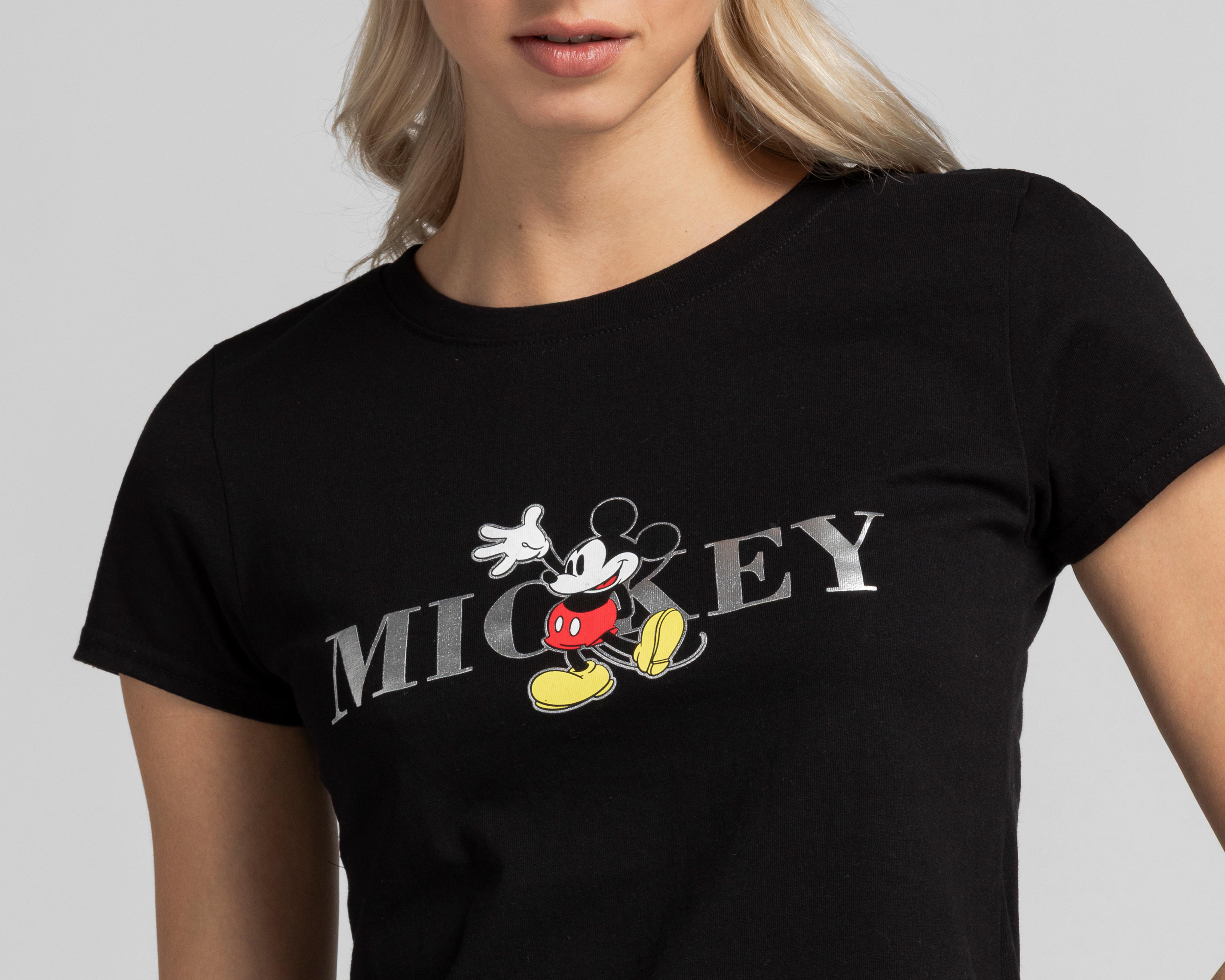 Foto 3 | Playera Disney Mickey Mouse Manga Corta para Mujer