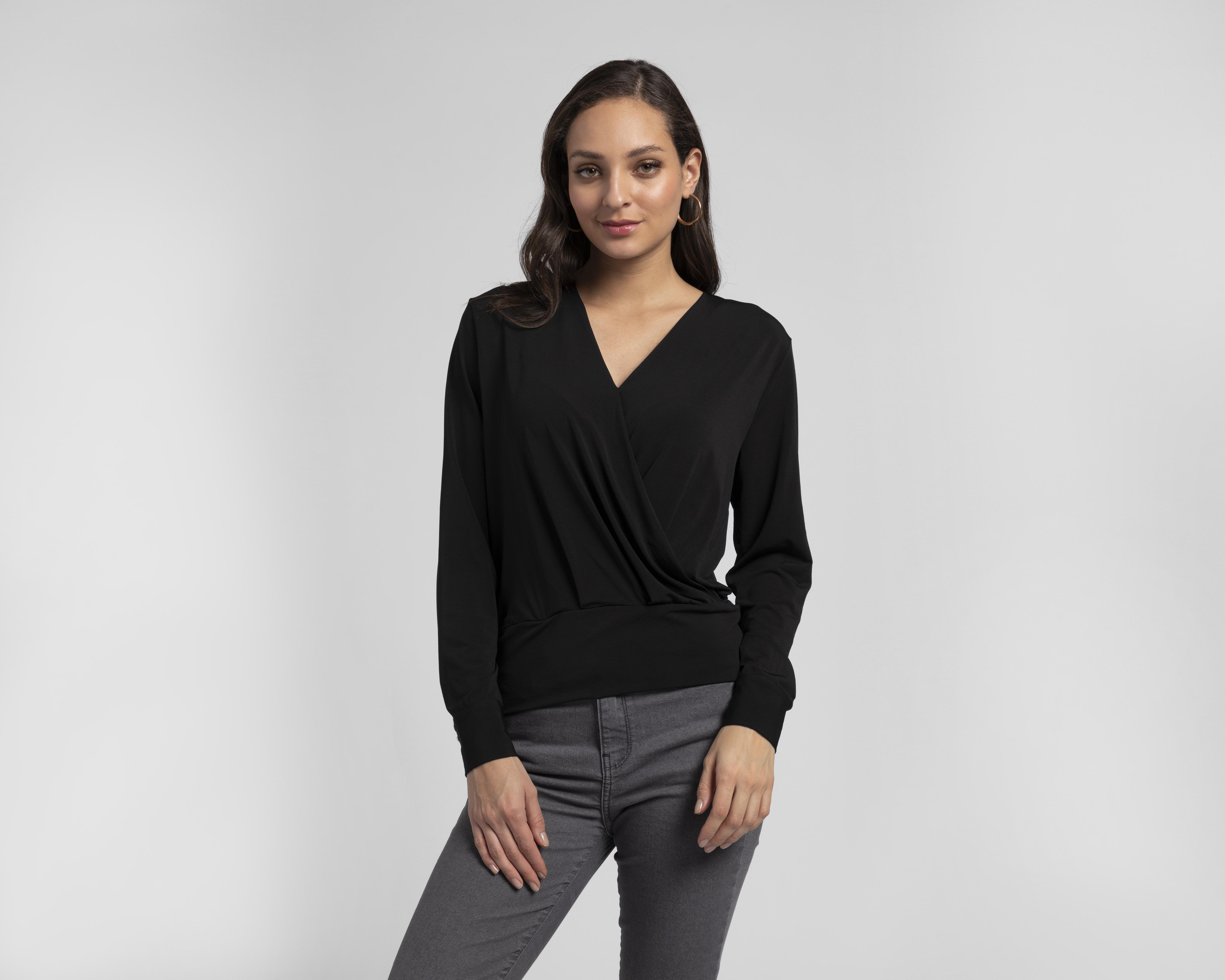 Foto 2 | Blusa Jennifer Lopez Manga Larga Escote Cruzado
