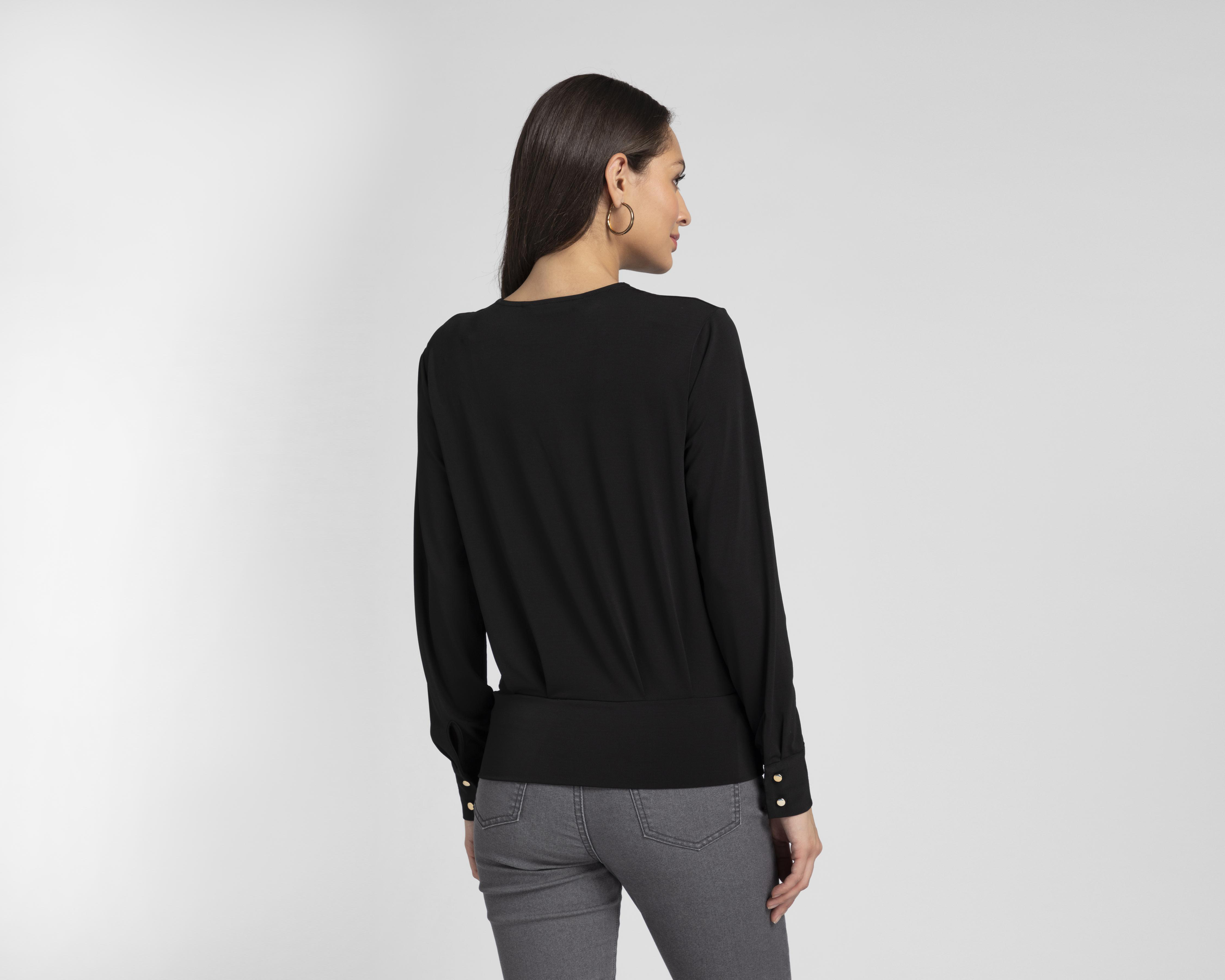 Foto 4 pulgar | Blusa Jennifer Lopez Manga Larga Escote Cruzado