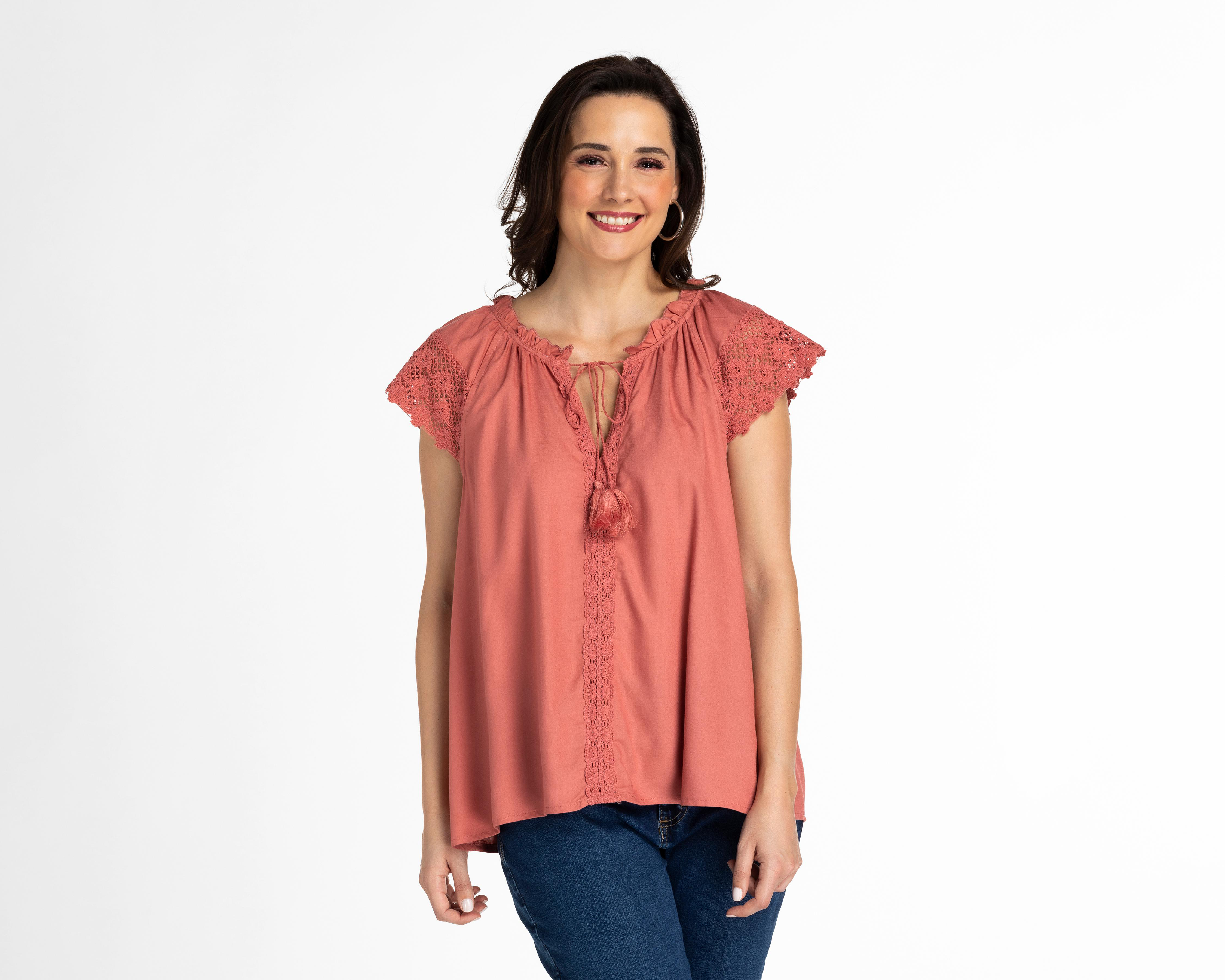 Foto 2 pulgar | Blusa Lady Sun Sin Mangas con Crochet en Hombros