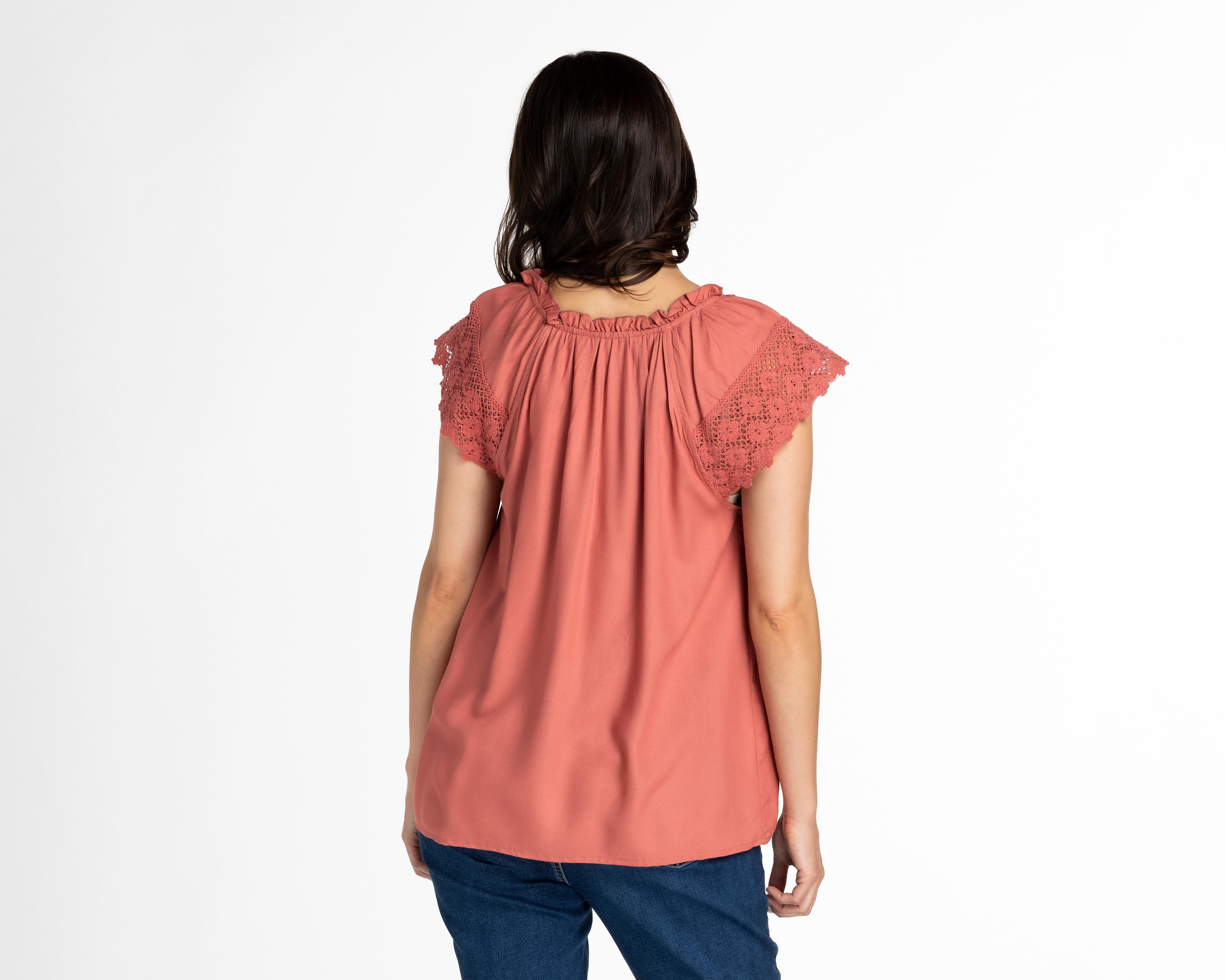 Foto 4 pulgar | Blusa Lady Sun Sin Mangas con Crochet en Hombros