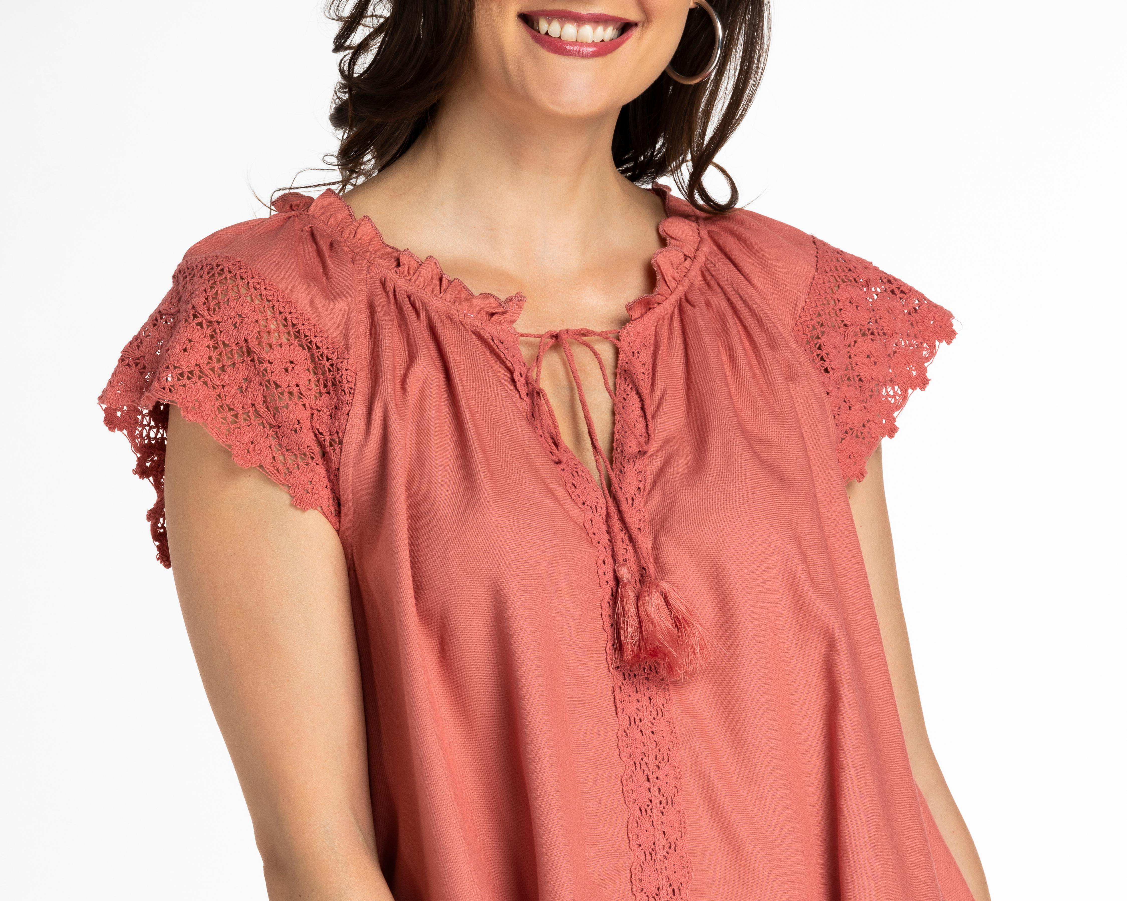 Foto 5 pulgar | Blusa Lady Sun Sin Mangas con Crochet en Hombros