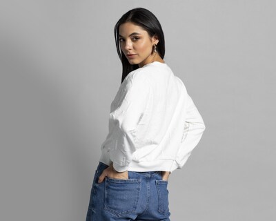 Foto 3 | Sudadera Blanca Thinner para Mujer