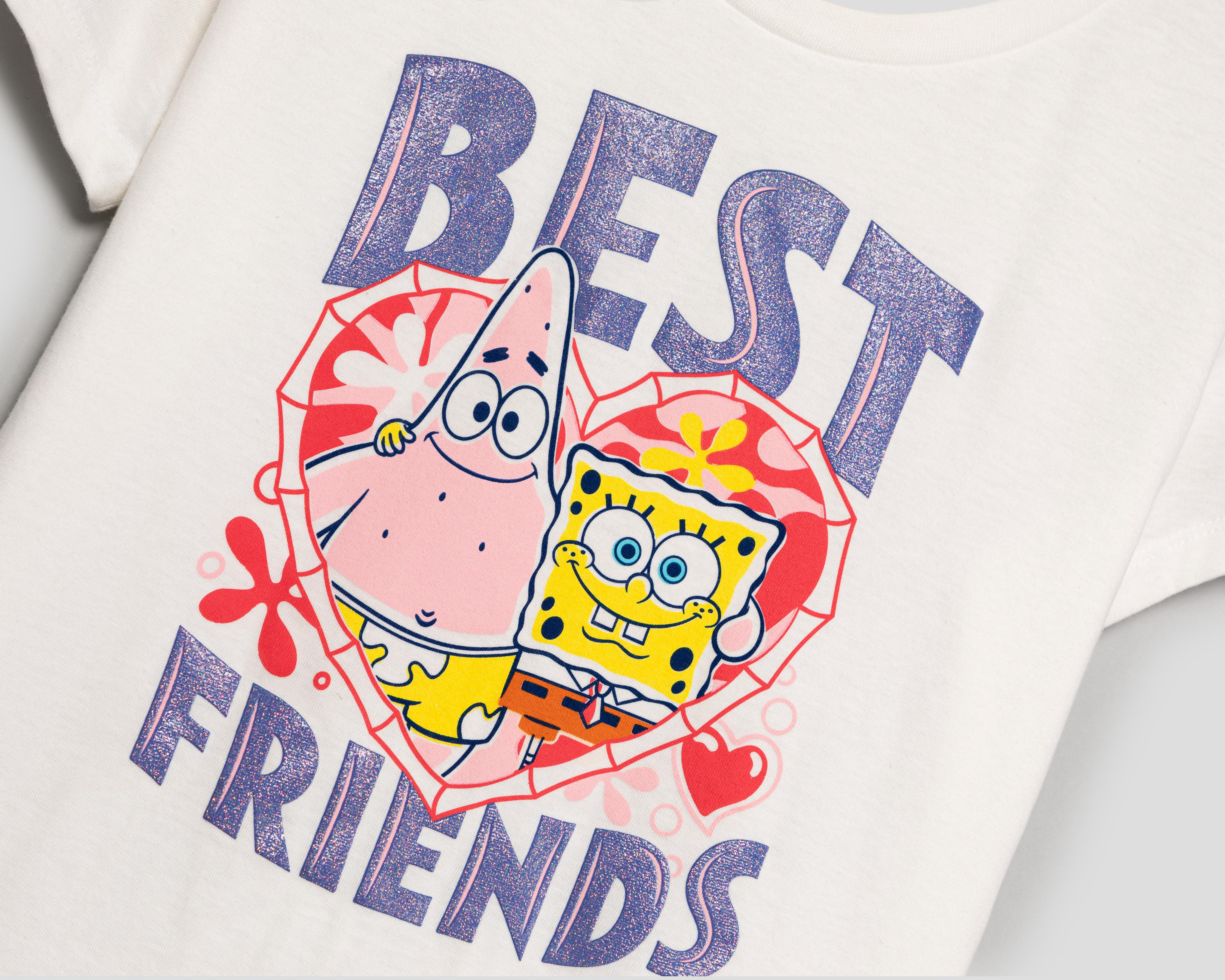 Foto 4 pulgar | Playera Bob Esponja Manga Corta para Mujer