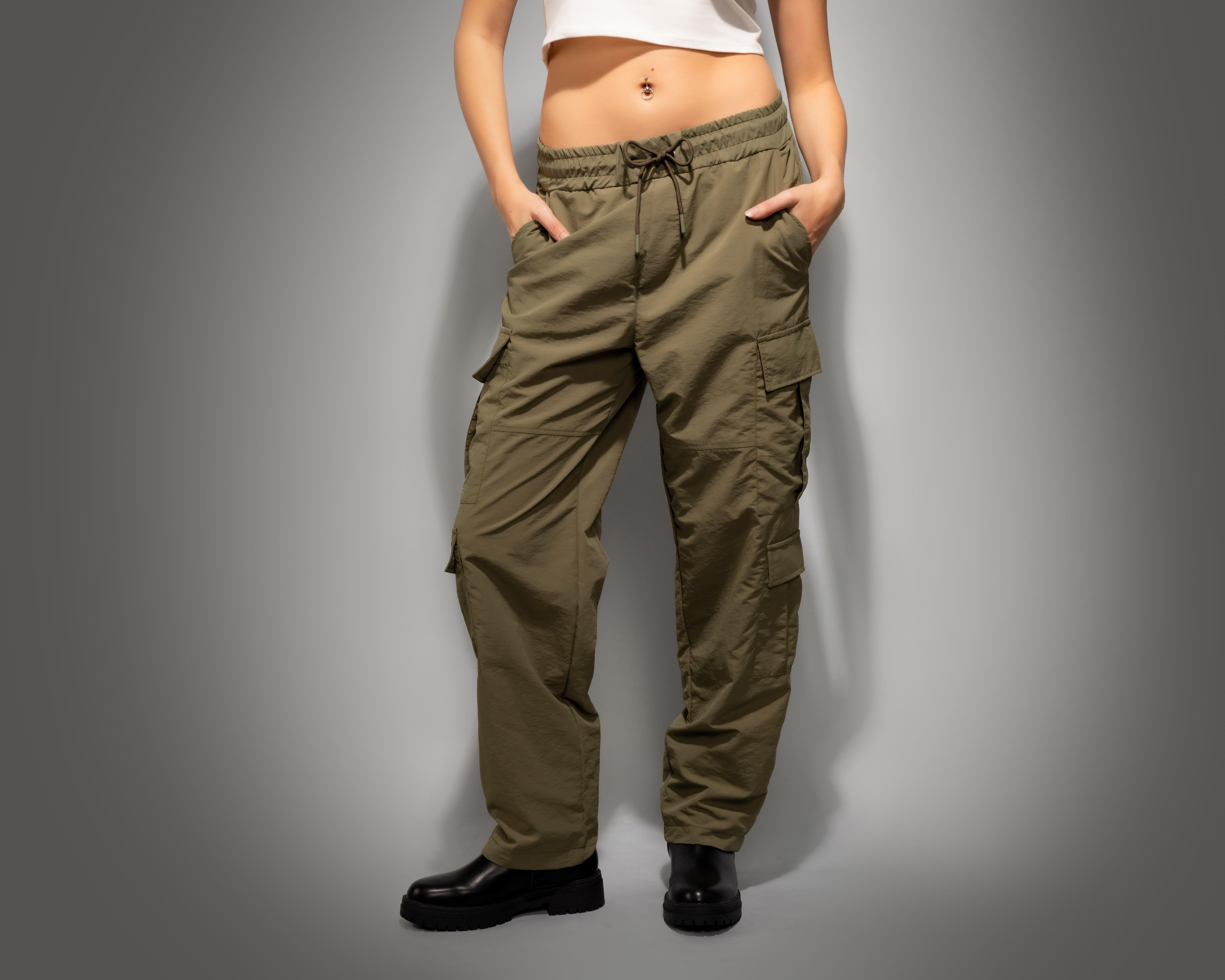 Foto 3 pulgar | Pantalón Cargo Strona Verde para Mujer