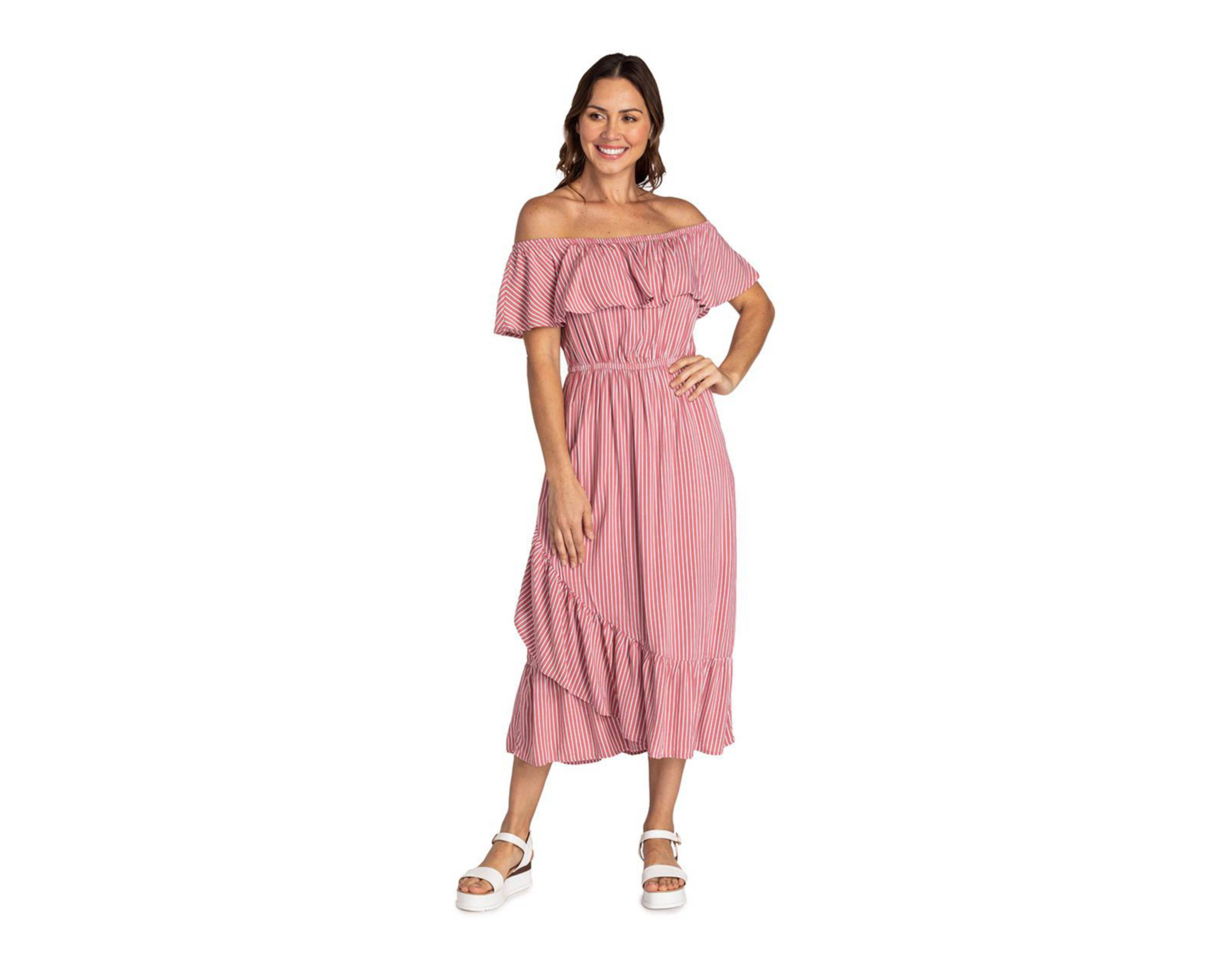 Vestido Rio Beach Casual Midi a Rayas