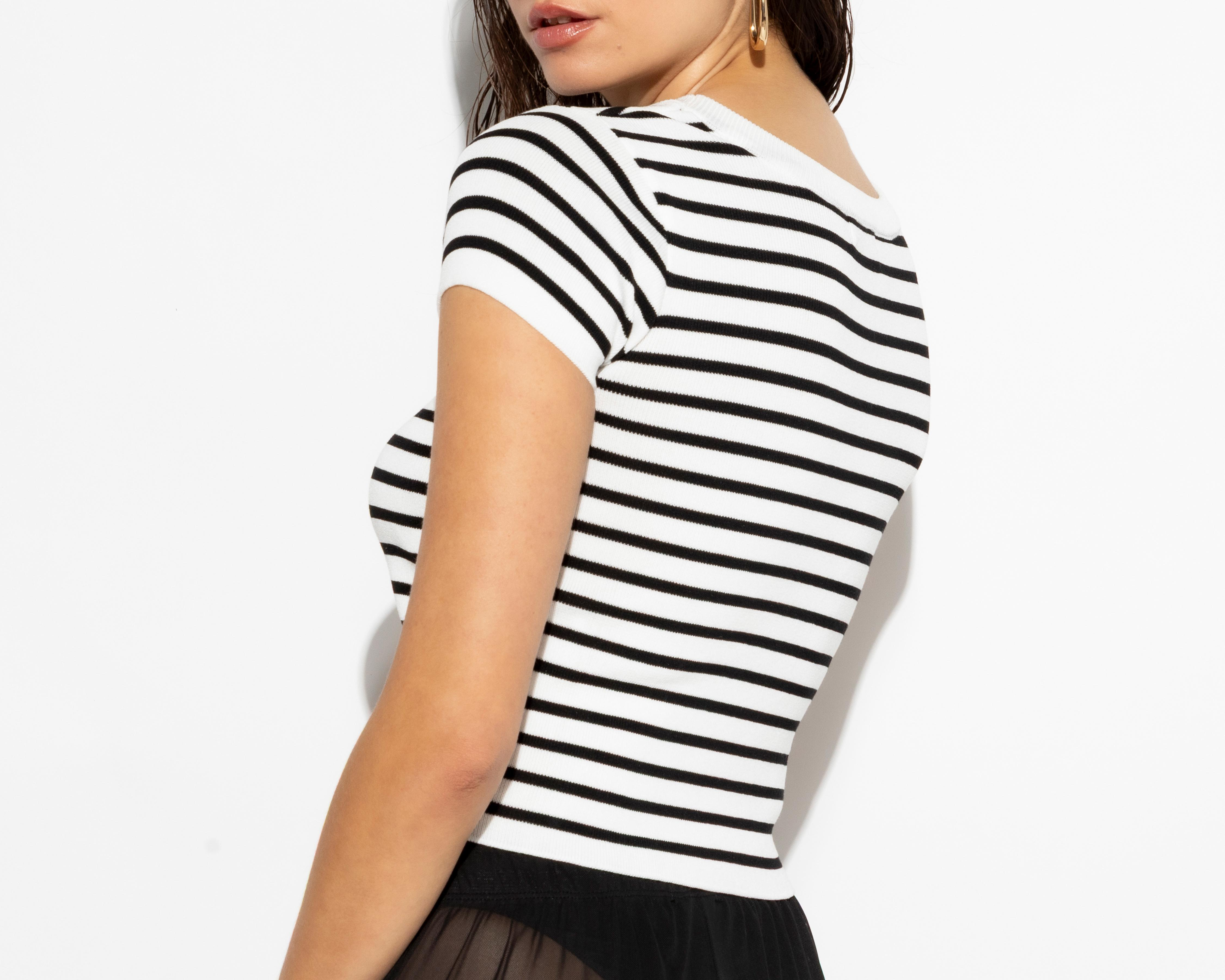 Foto 6 pulgar | Crop Top a Rayas Strona para Mujer