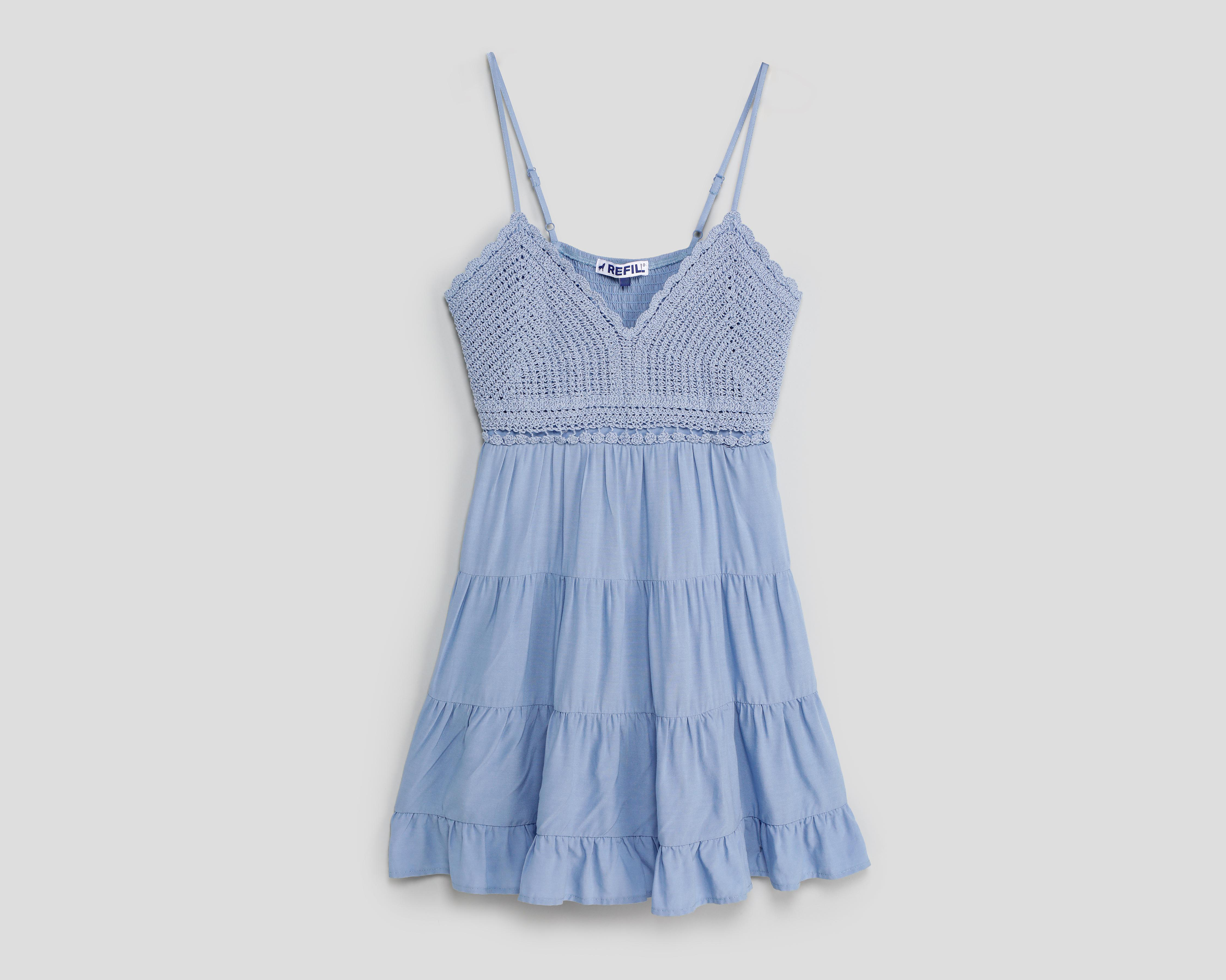 Foto 1 | Vestido Casual Refill Azul sin Manga para Mujer