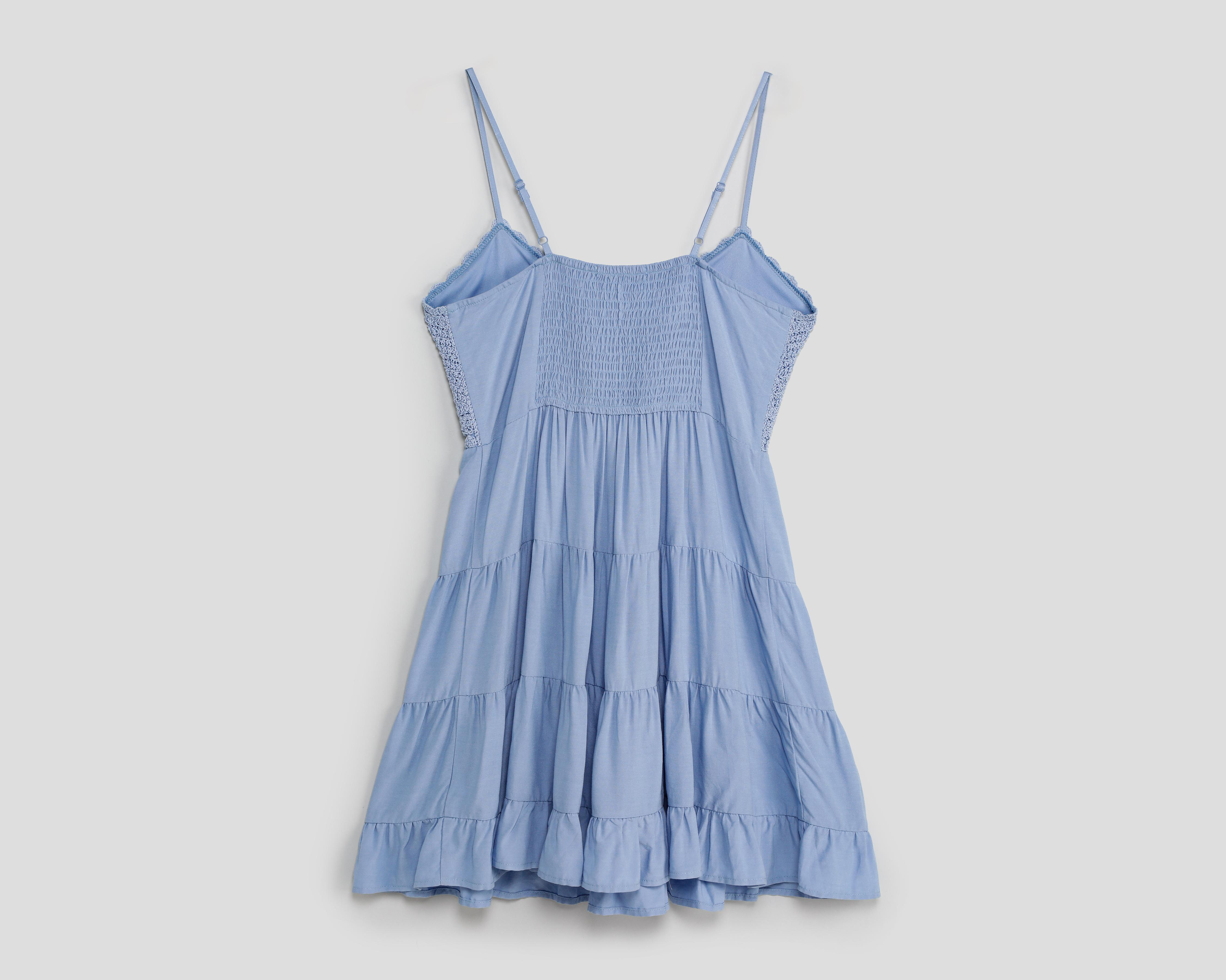Foto 3 pulgar | Vestido Casual Refill Azul sin Manga para Mujer