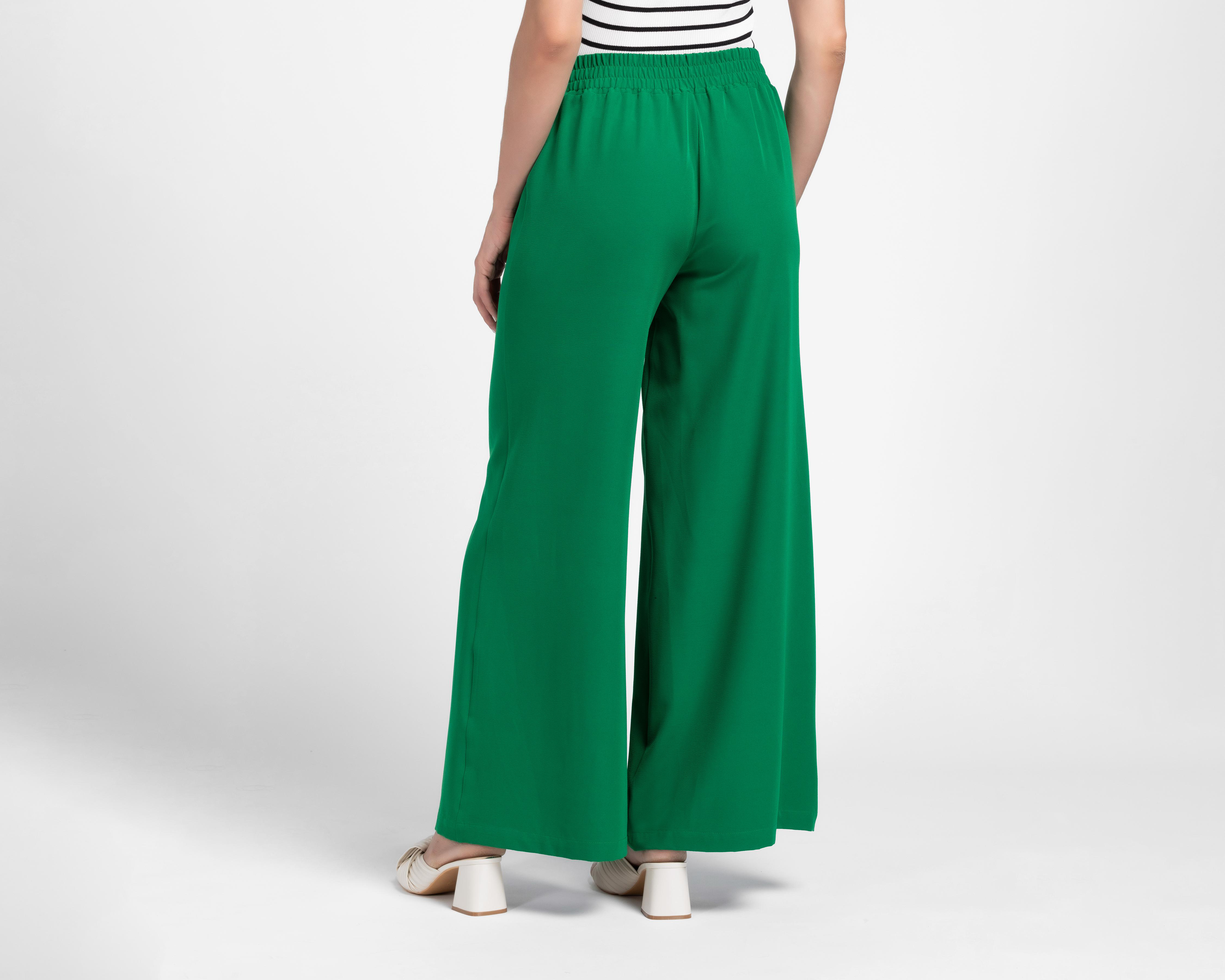 Foto 4 pulgar | Pantalón Ancho Sahara Verde para Mujer