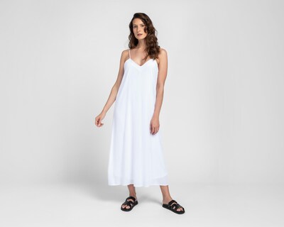 Foto 1 | Vestido Casual Sahara Blanco de Tirantes Largo para Mujer