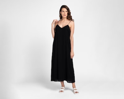 Foto 2 | Vestido Casual Sahara Negro de Tirantes Largo para Mujer