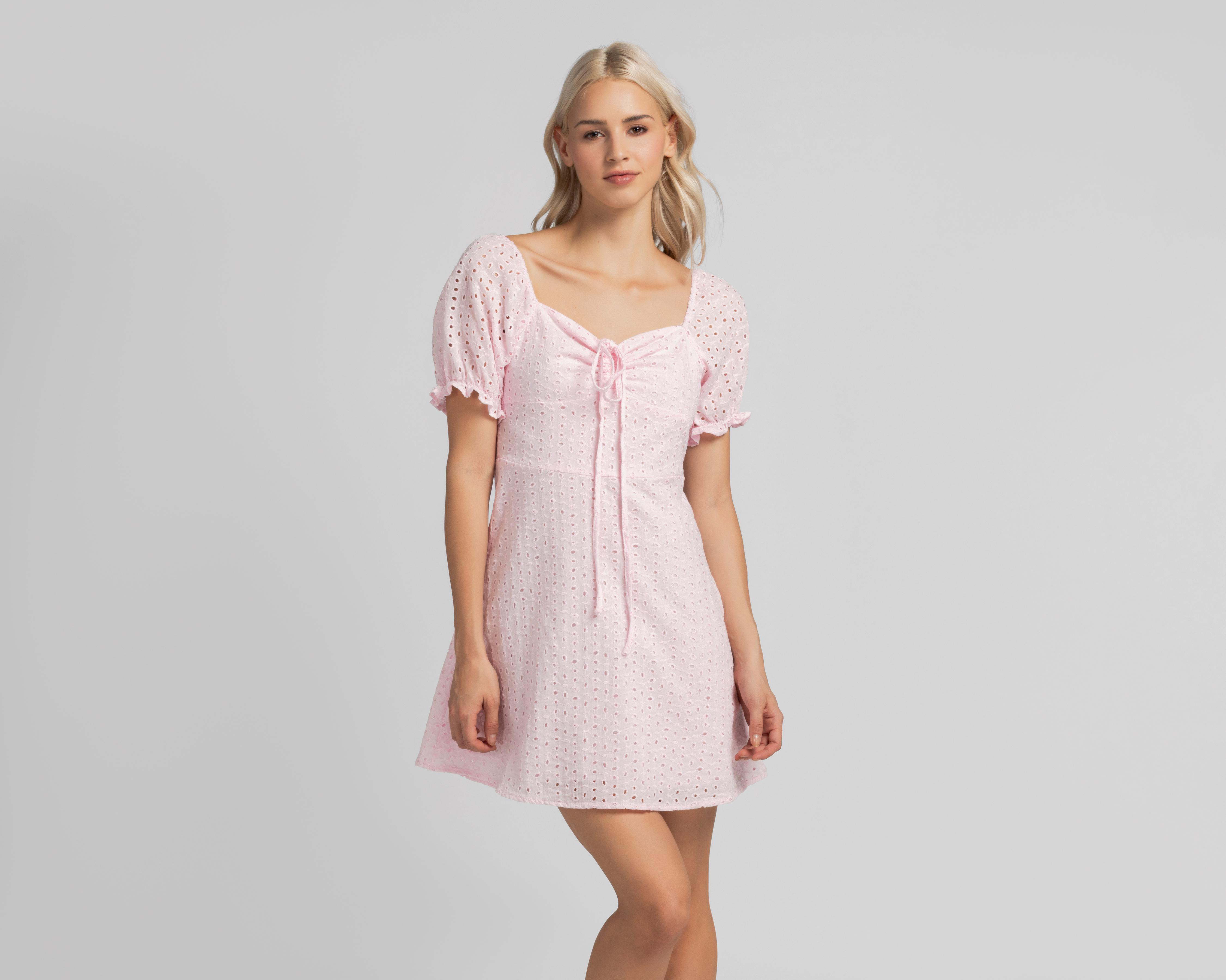 Foto 1 | Vestido Casual 18 Forever Rosa Manga Corta para Mujer