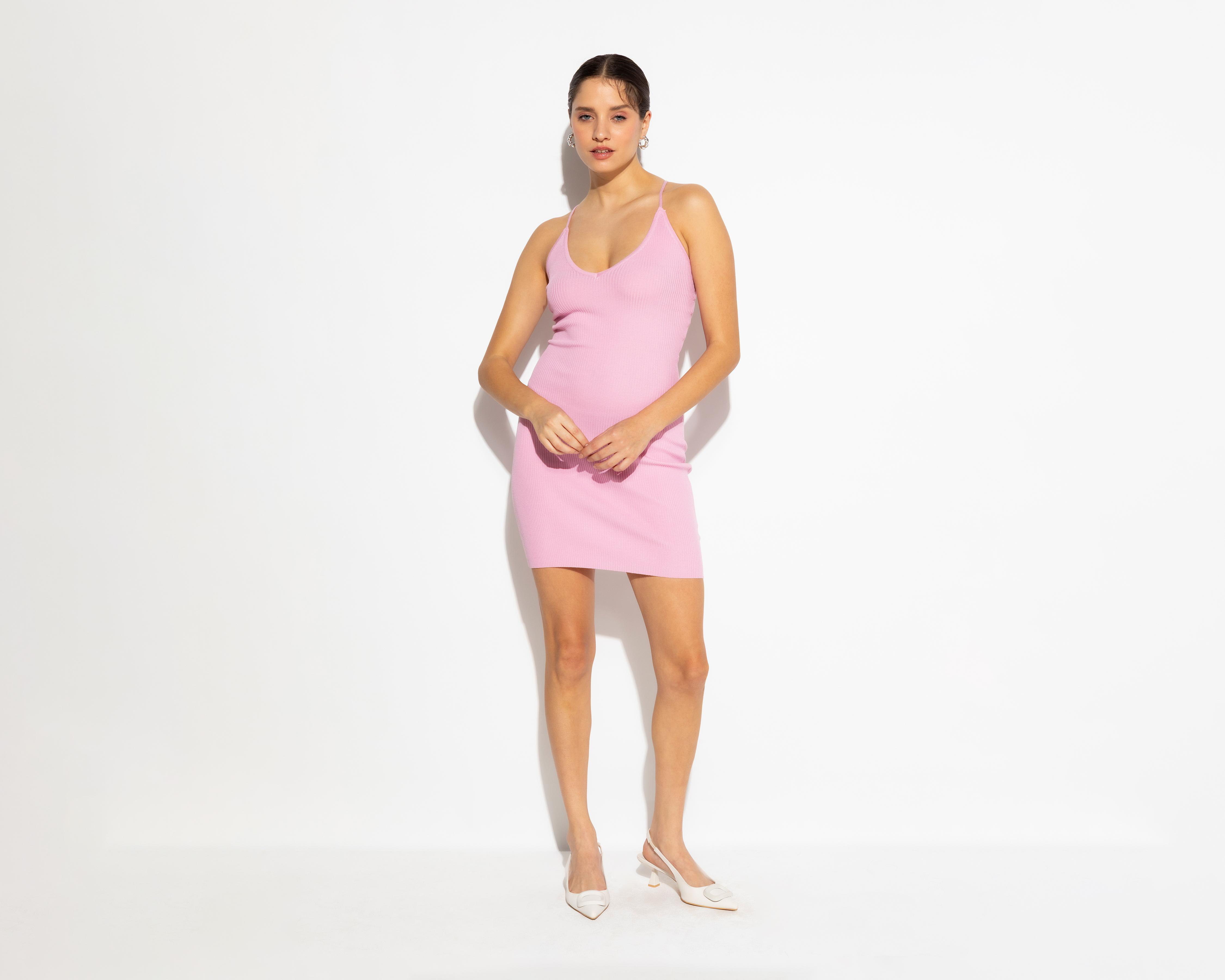 Foto 2 | Vestido Casual Strona Rosa con Tirantes Juvenil
