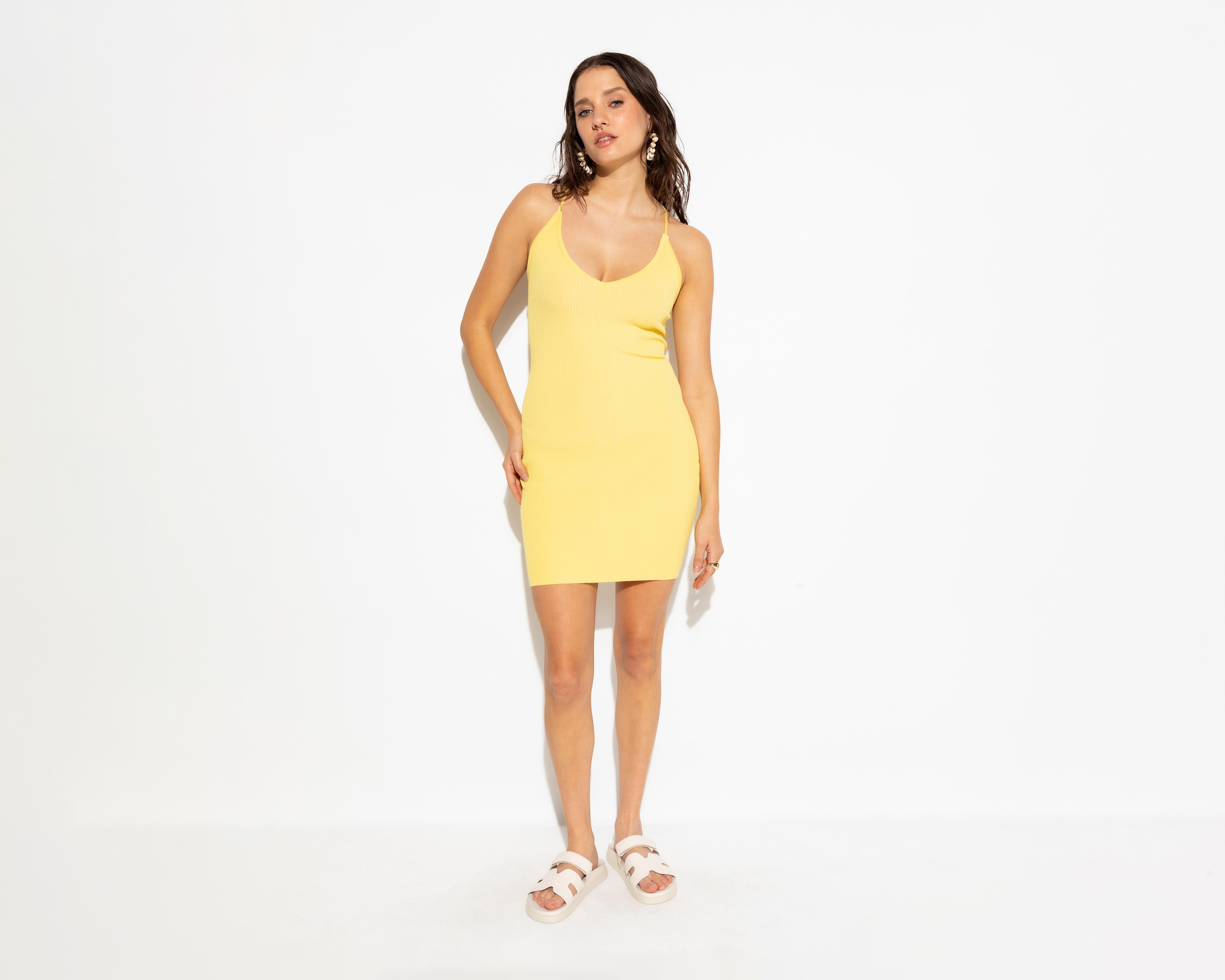 Foto 3 pulgar | Vestido Casual Strona Amarillo con Tirantes Juvenil