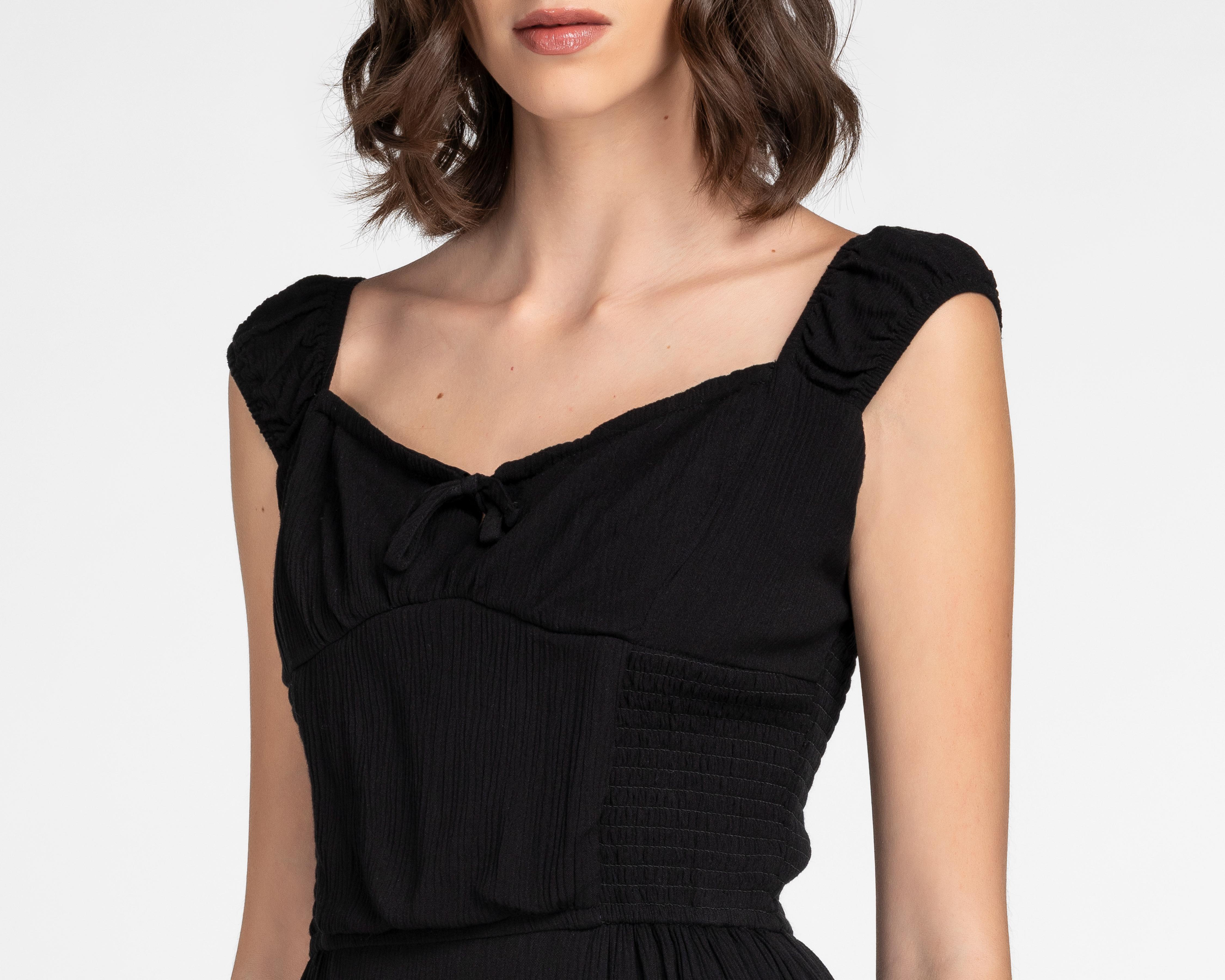 Foto 5 pulgar | Vestido Casual 18 Forever Negro de Tirantes para Mujer