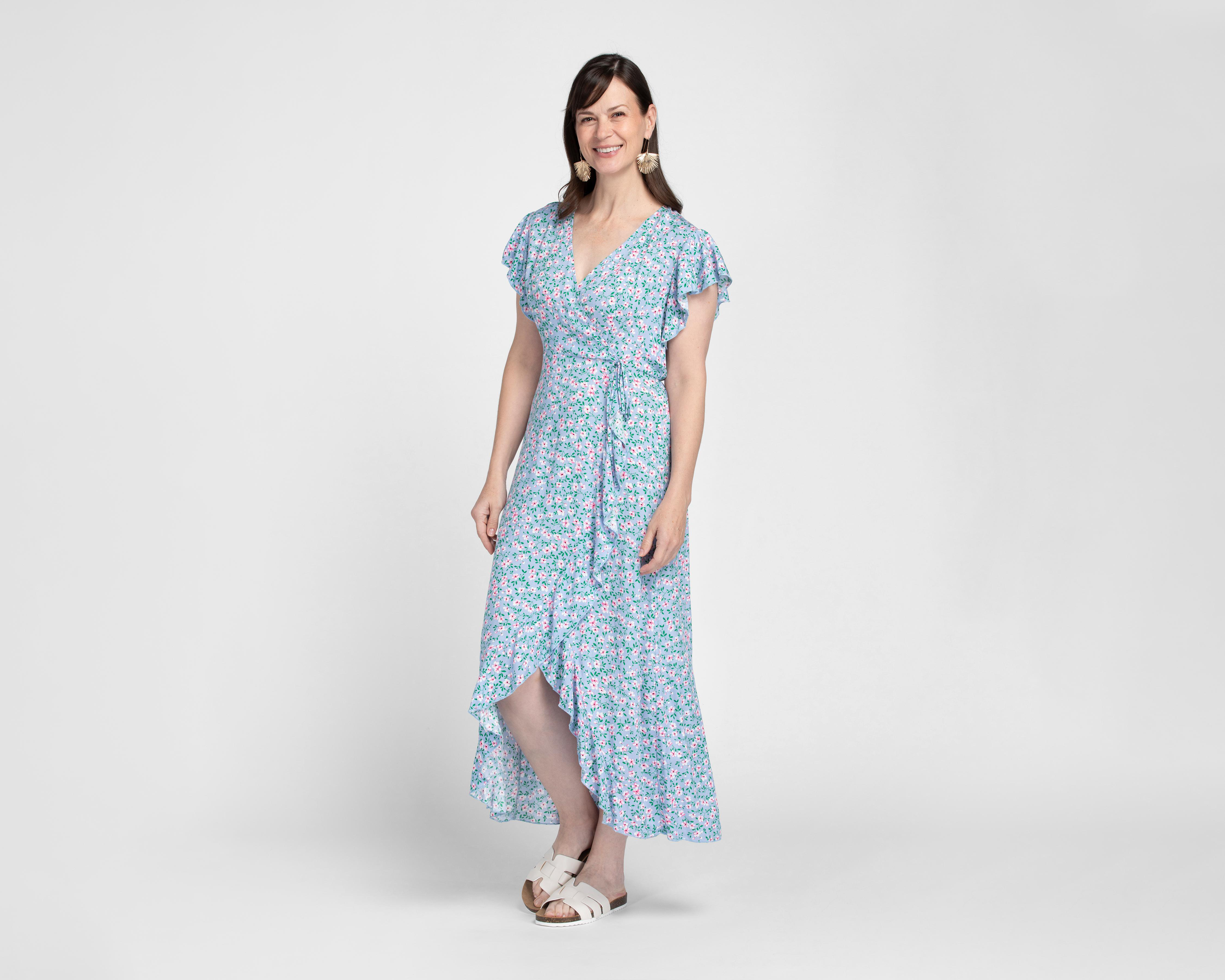 Vestido Casual Lady Sun Escote Cruzado con Manga Corta para Mujer $379