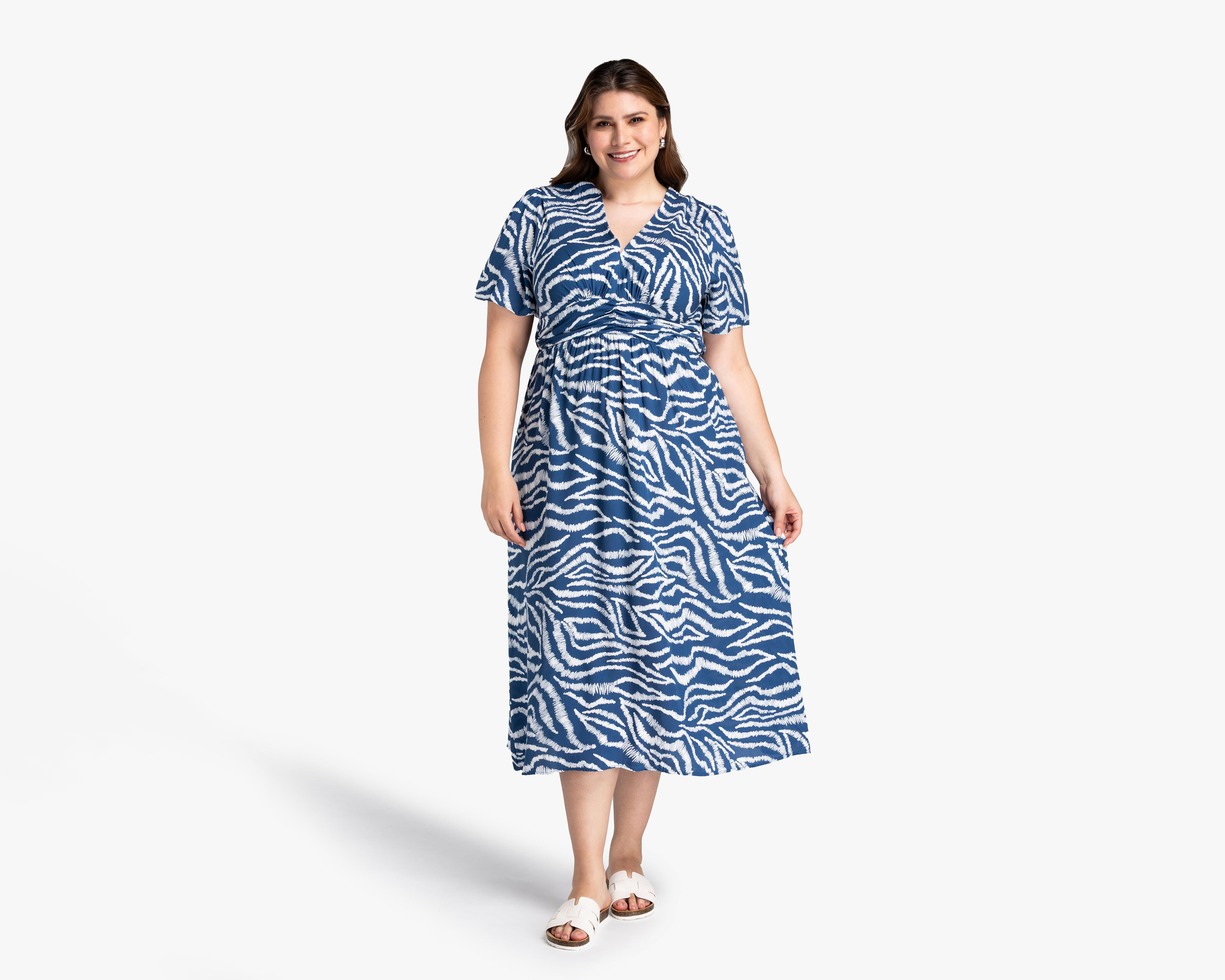 Foto 2 pulgar | Vestido Casual Lady Sun Midi Azul para Mujer