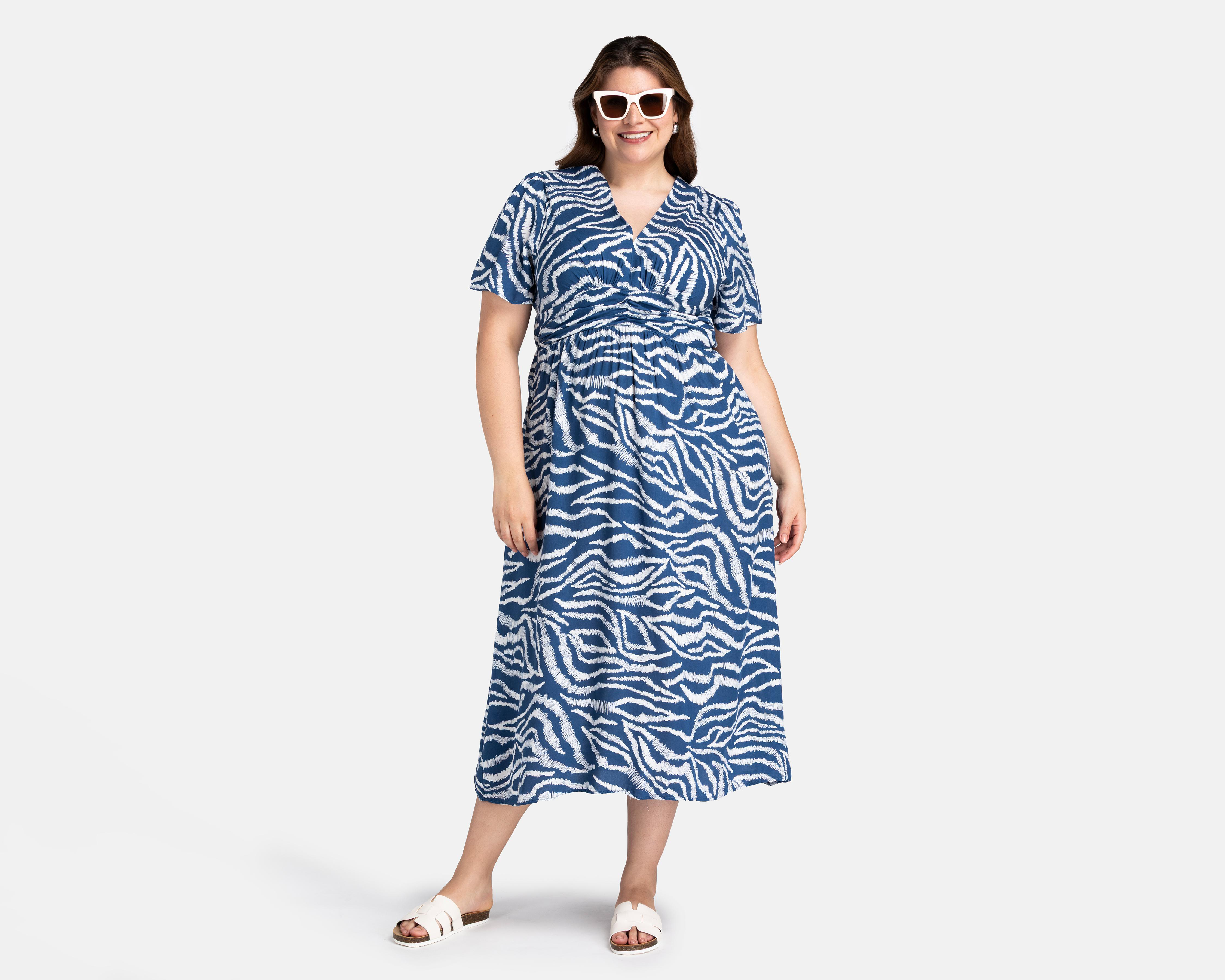 Foto 3 pulgar | Vestido Casual Lady Sun Midi Azul para Mujer
