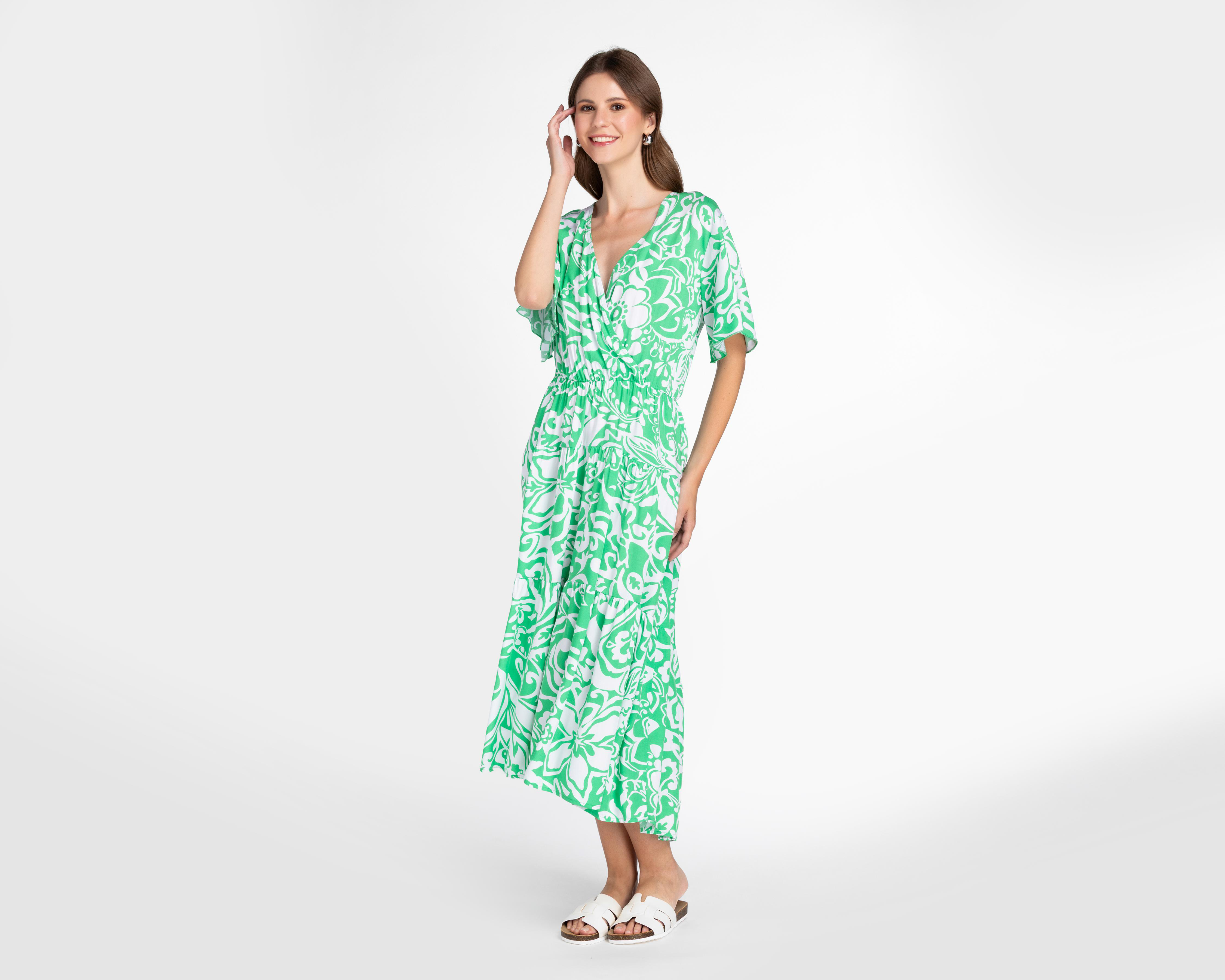 Vestido Lady Sun Casual Verde Floral para Mujer $399