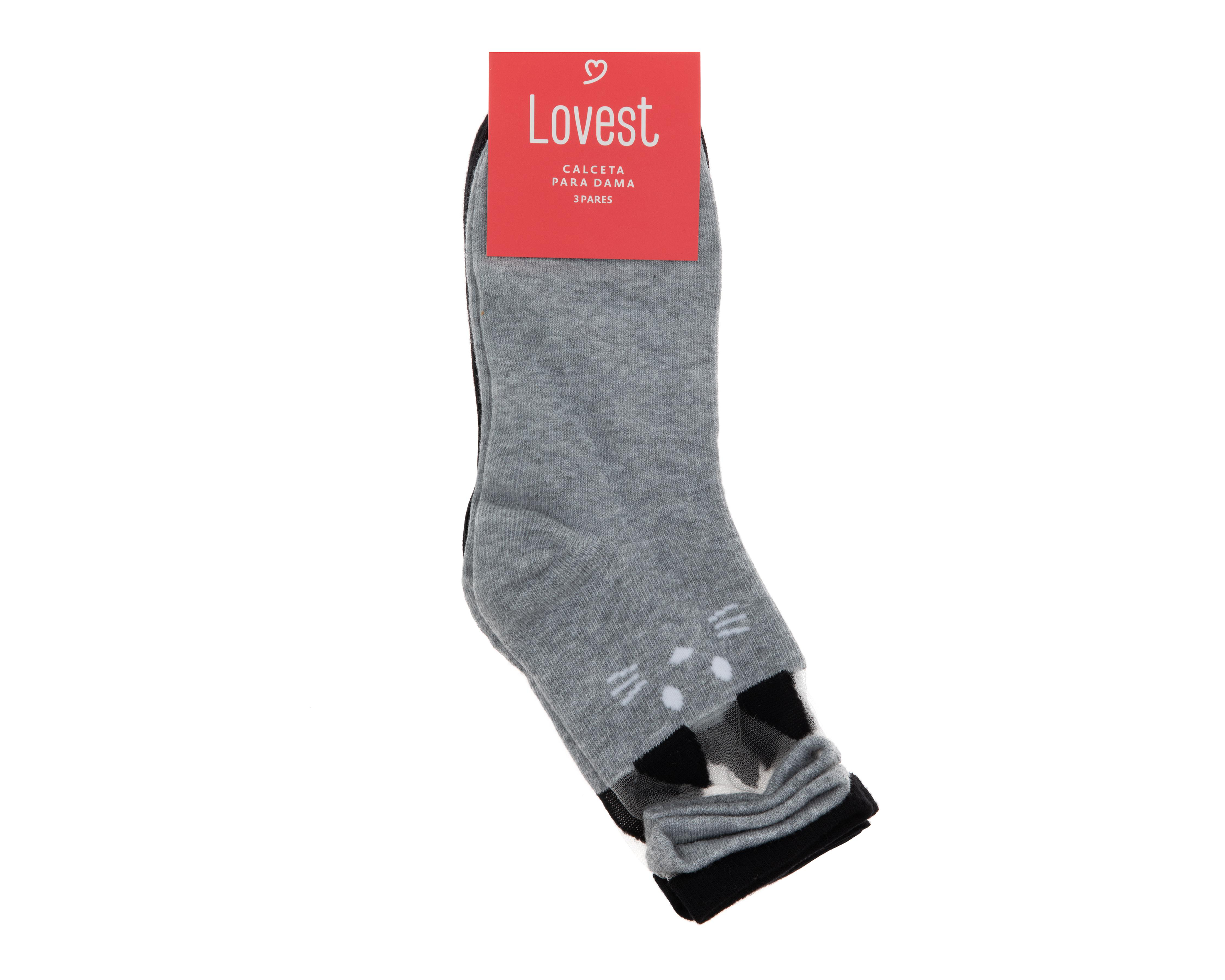 Foto 3 | Calcetas Tobilleras Lovest para Mujer 3 Pares