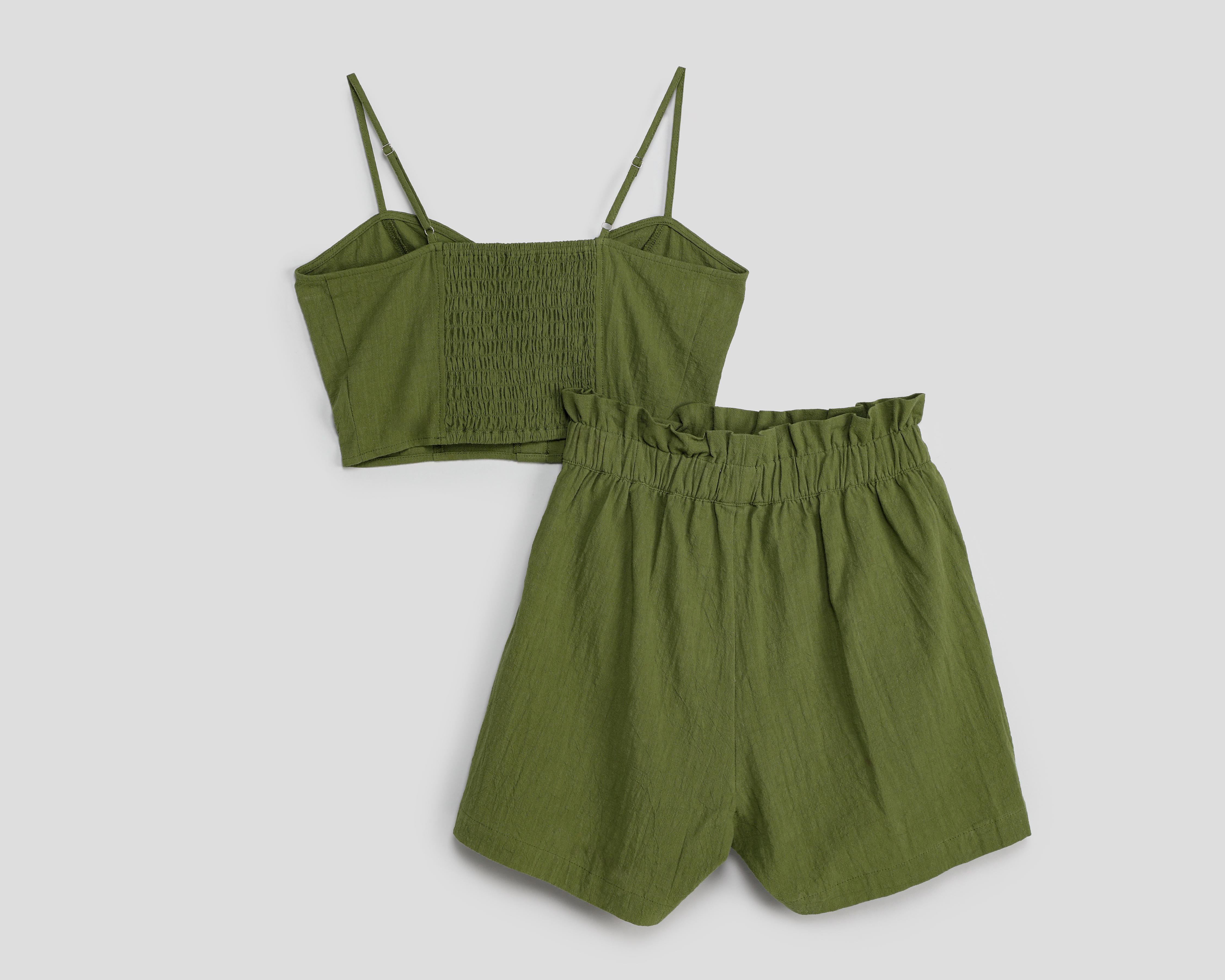 Foto 2 | Crop Top y Short Refill Verde para Mujer