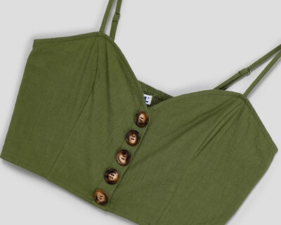 Foto 3 | Crop Top y Short Refill Verde para Mujer
