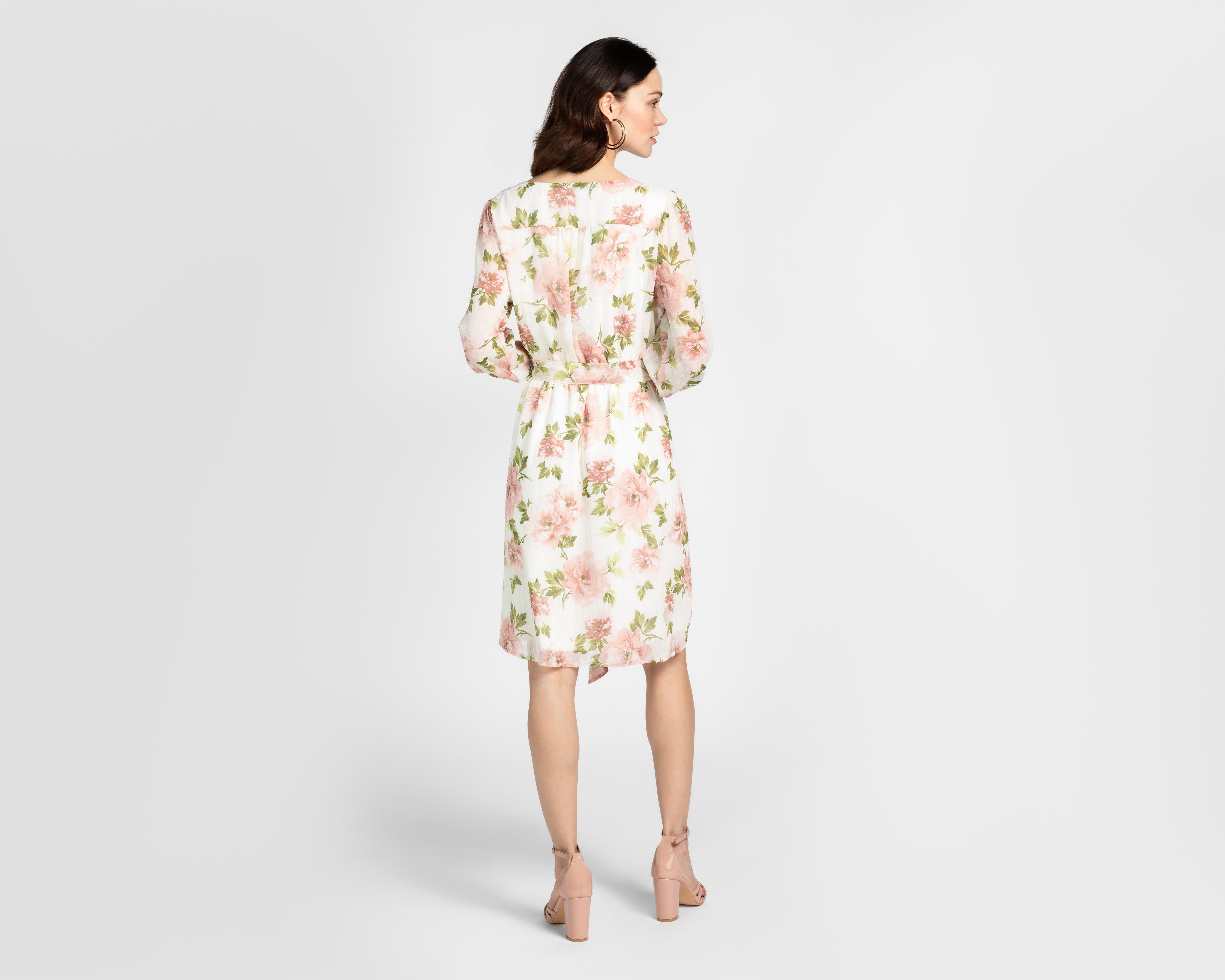 Foto 4 pulgar | Vestido Casual Sahara Floral Cuello V Manga Larga para Mujer