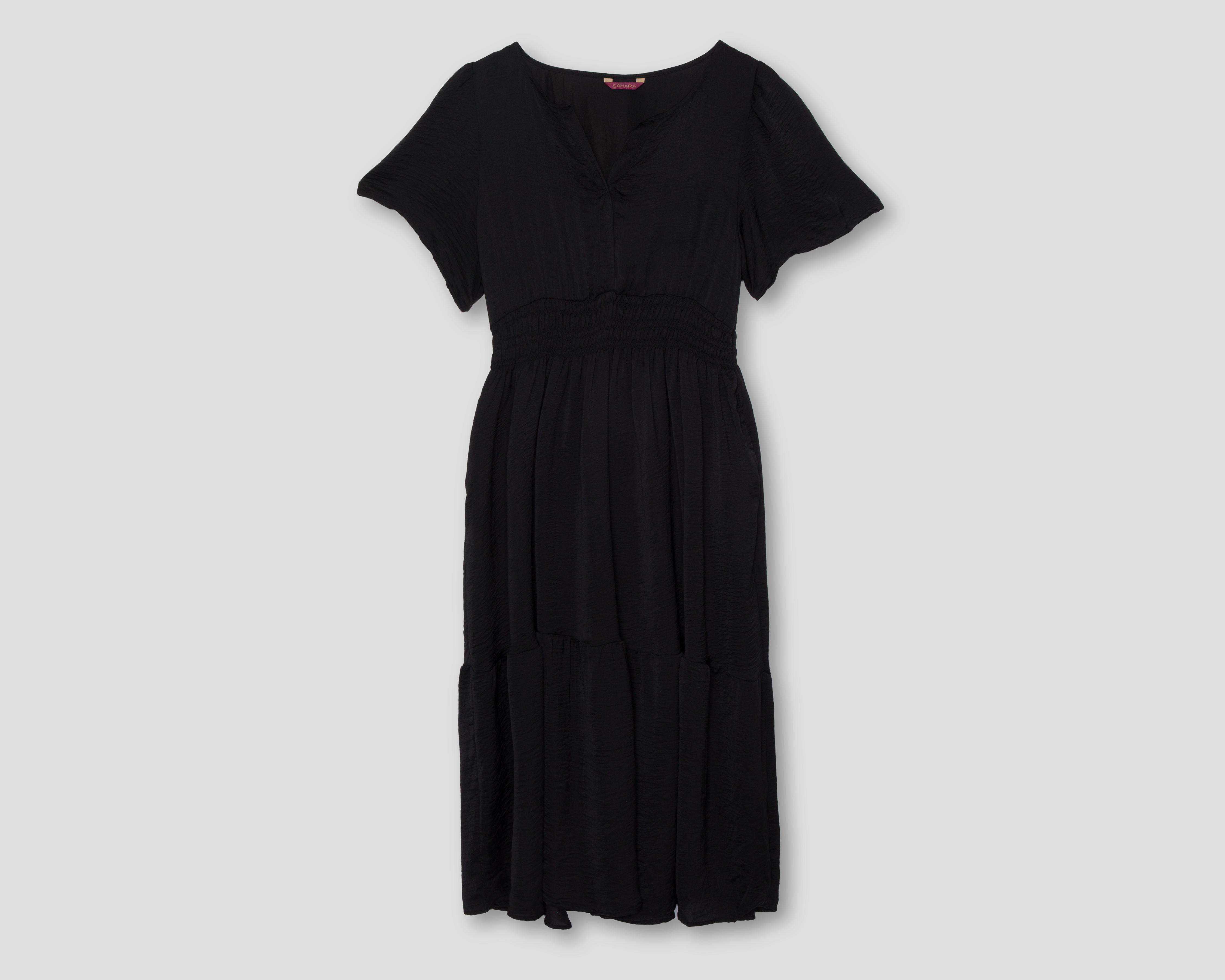 Foto 2 pulgar | Vestido Casual Sahara Negro Midi para Mujer