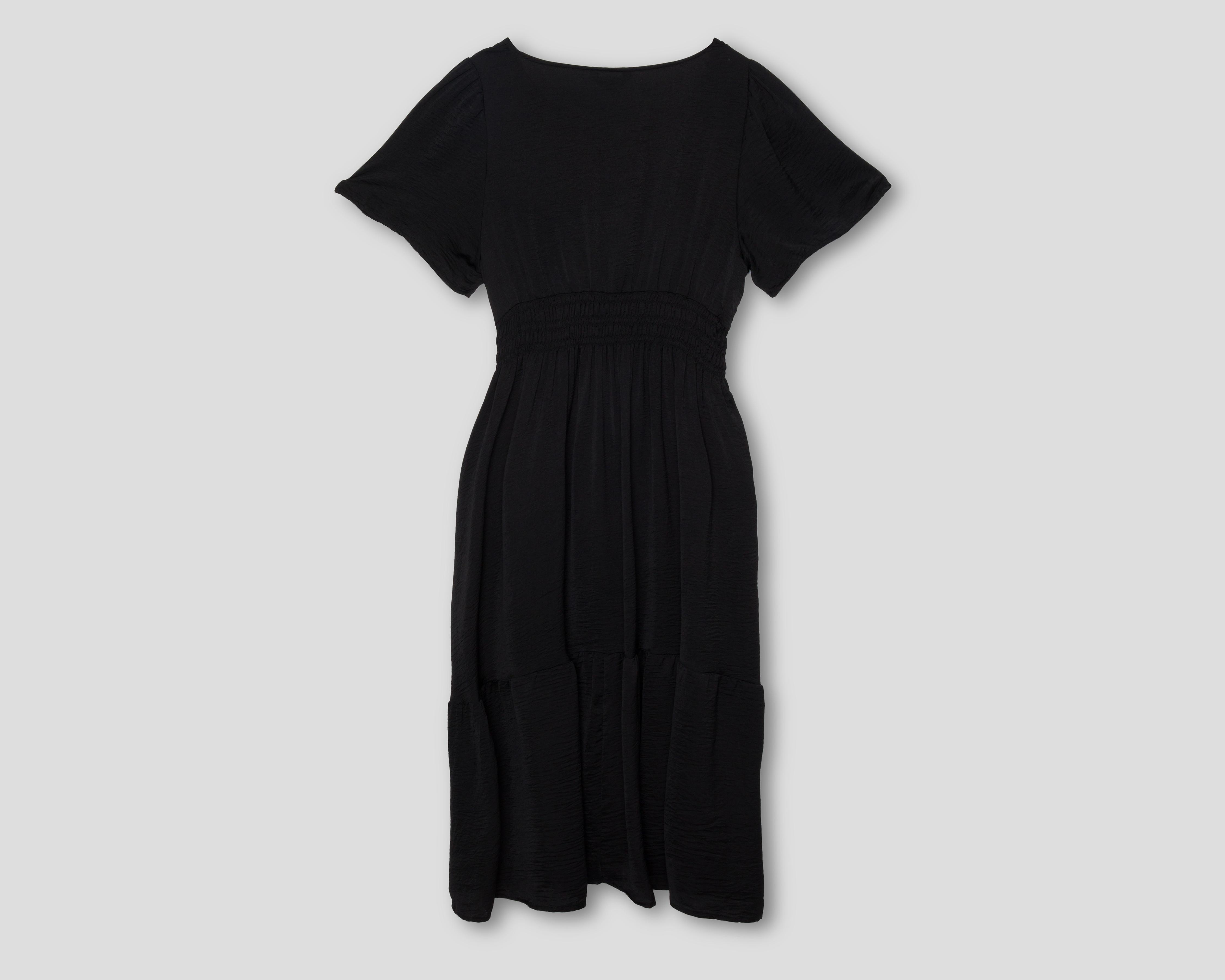 Foto 3 pulgar | Vestido Casual Sahara Negro Midi para Mujer