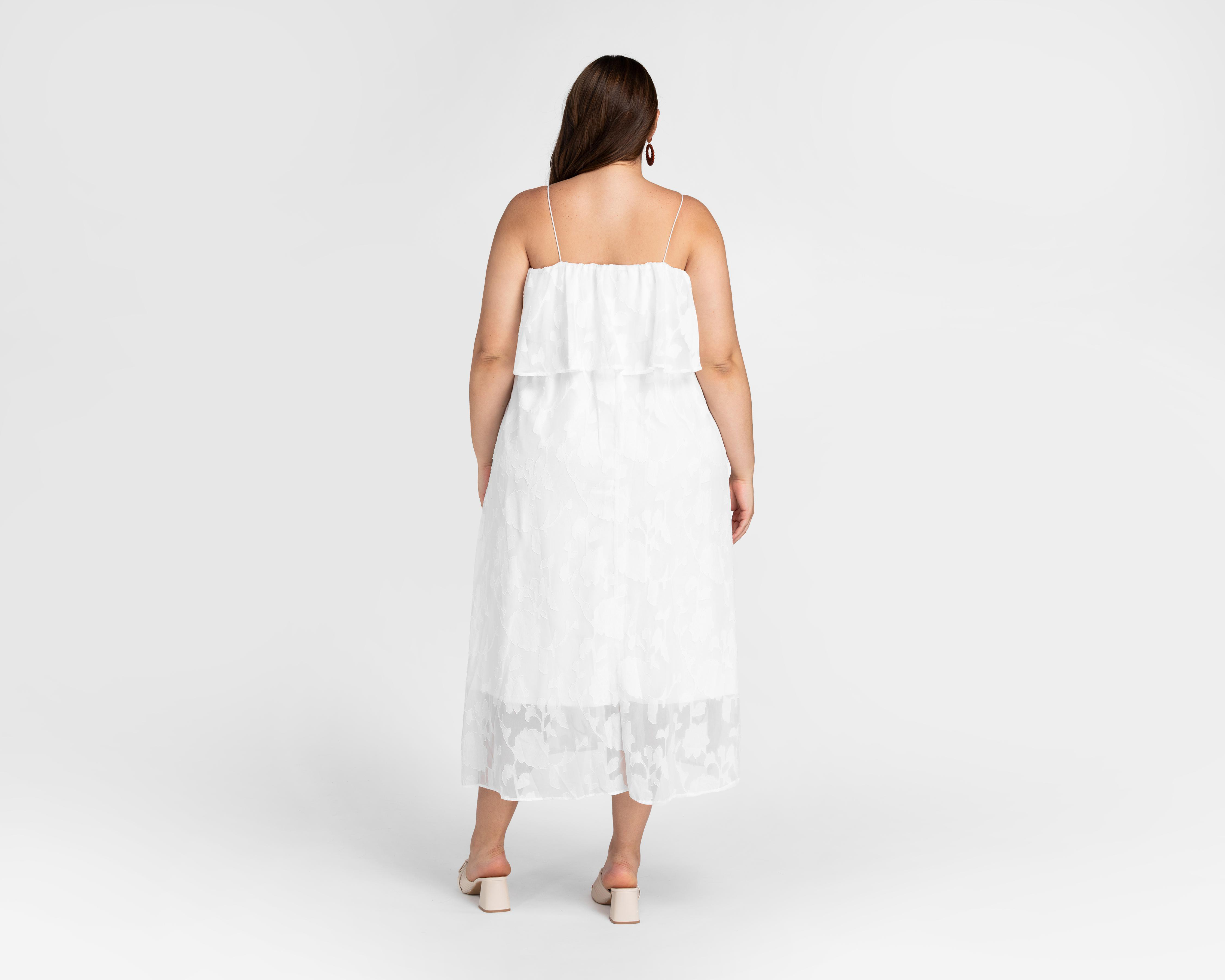 Foto 4 pulgar | Vestido Casual Sahara Blanco de Tirantes para Mujer