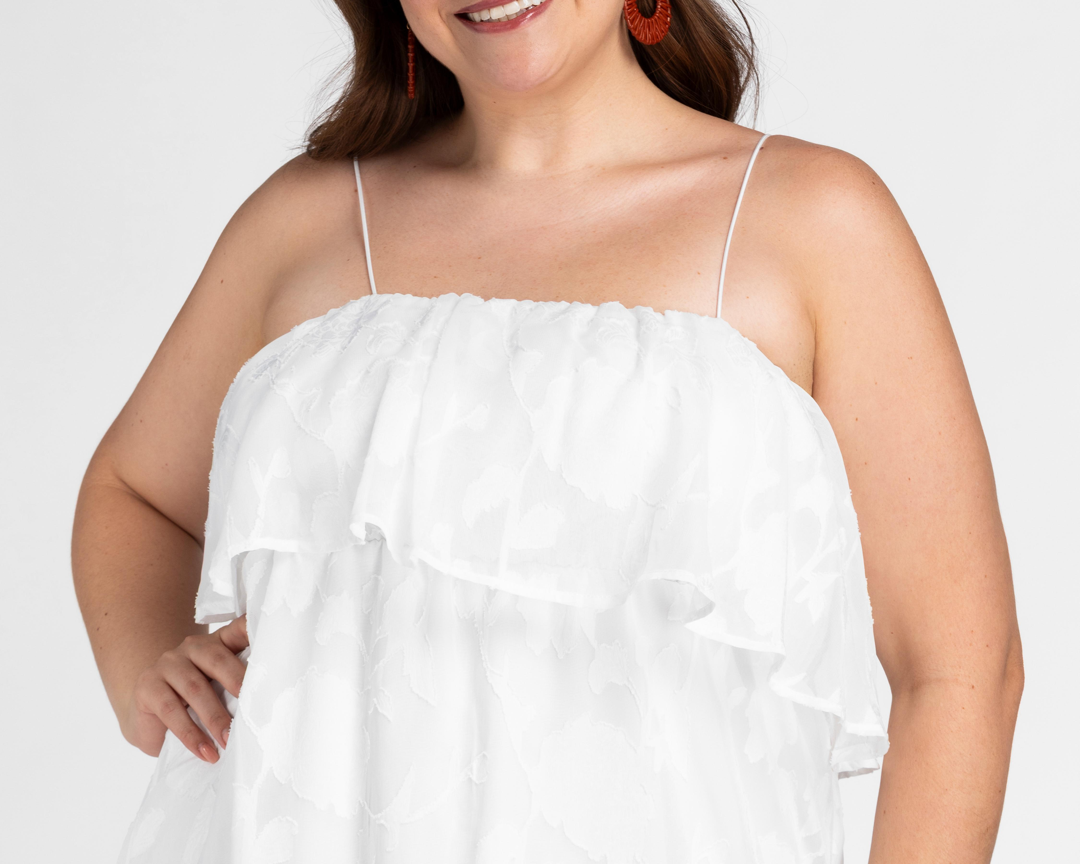 Foto 5 pulgar | Vestido Casual Sahara Blanco de Tirantes para Mujer