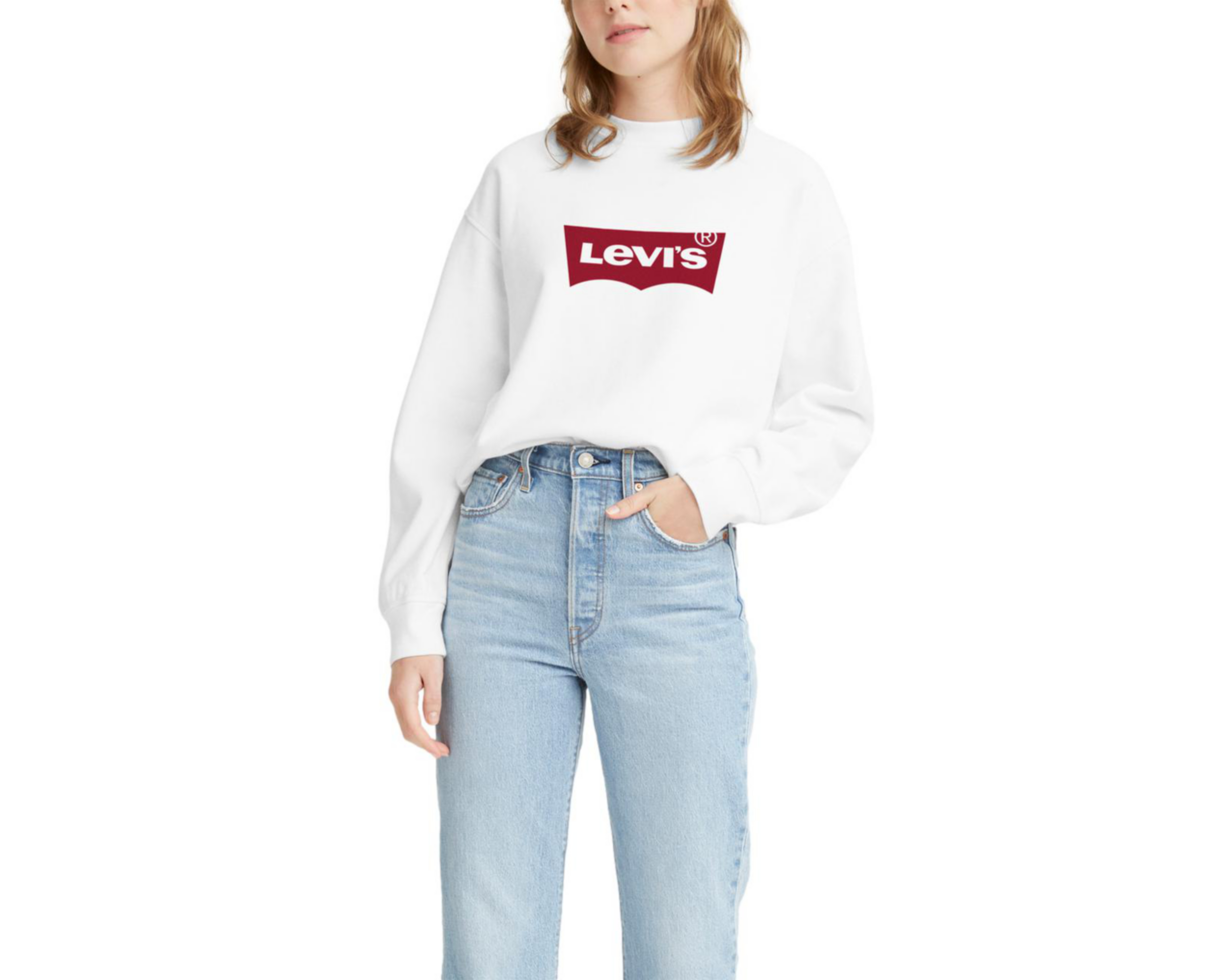 Foto 2 | Sudadera Levi's Blanca Estampada