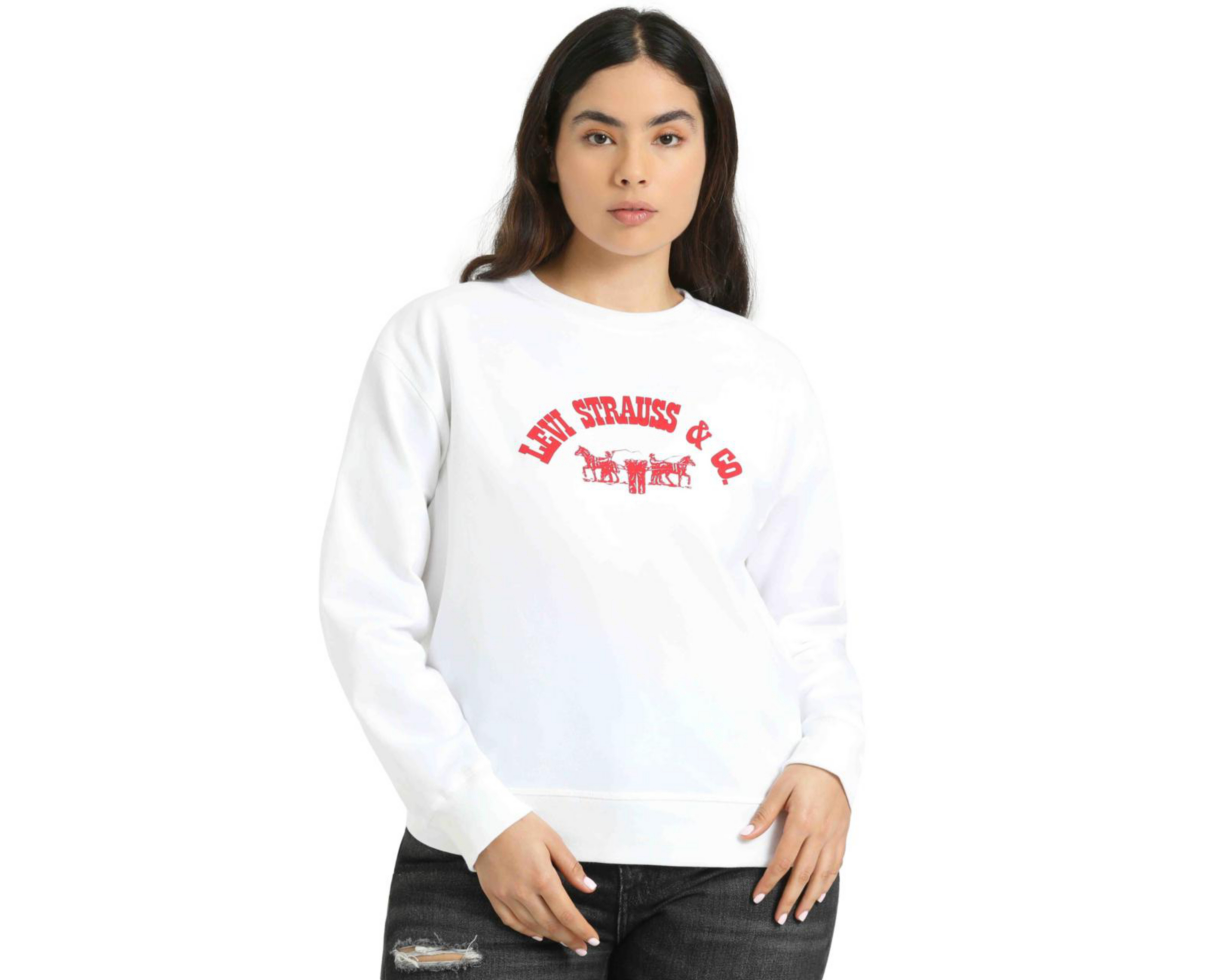 Foto 6 pulgar | Sudadera Levi's Blanca de Algodón