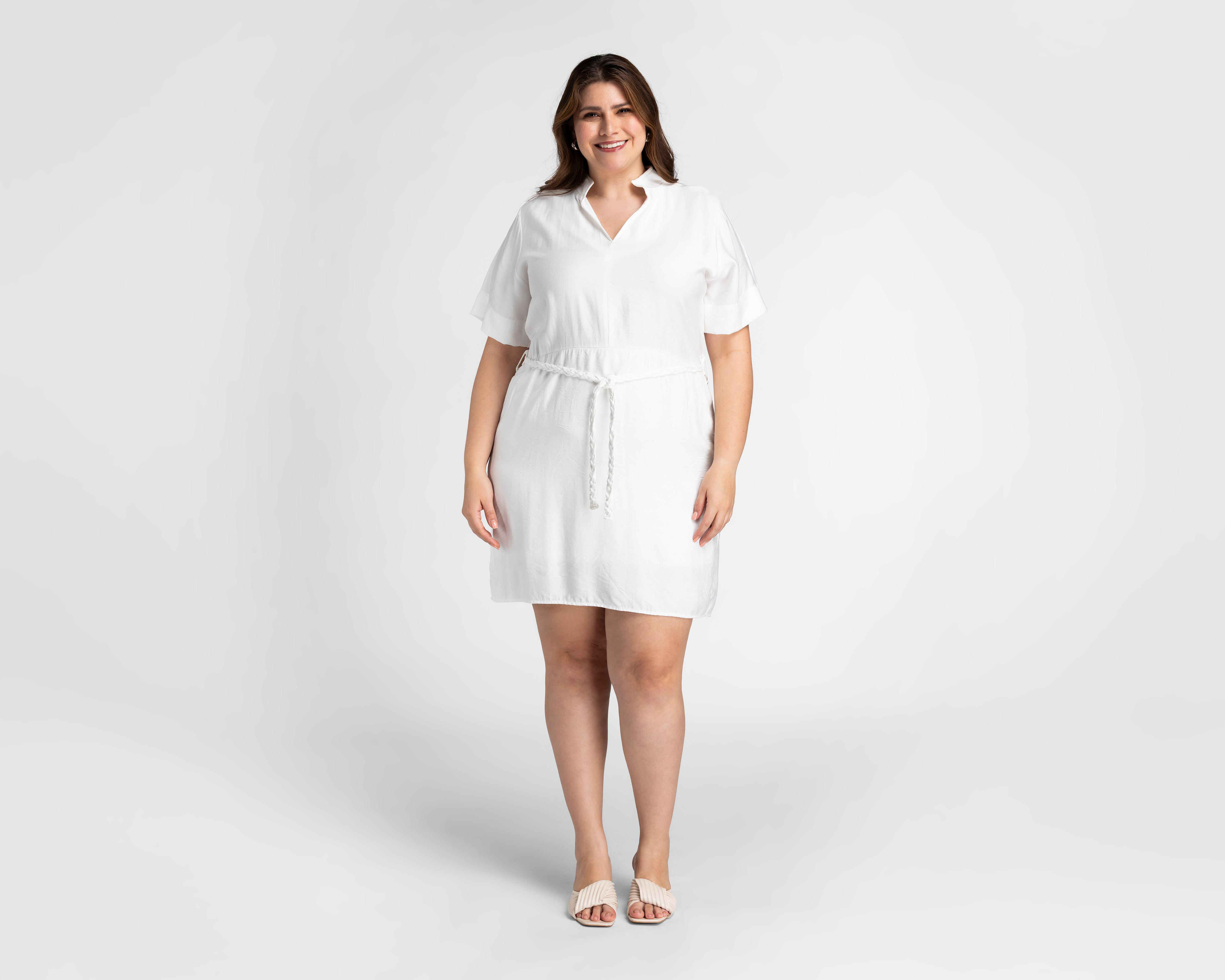 Foto 2 pulgar | Vestido Casual Sahara Blanco Corto para Mujer