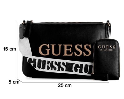 Foto 4 | Bolsa Cruzada Guess Caracara Top Zip con Monedero