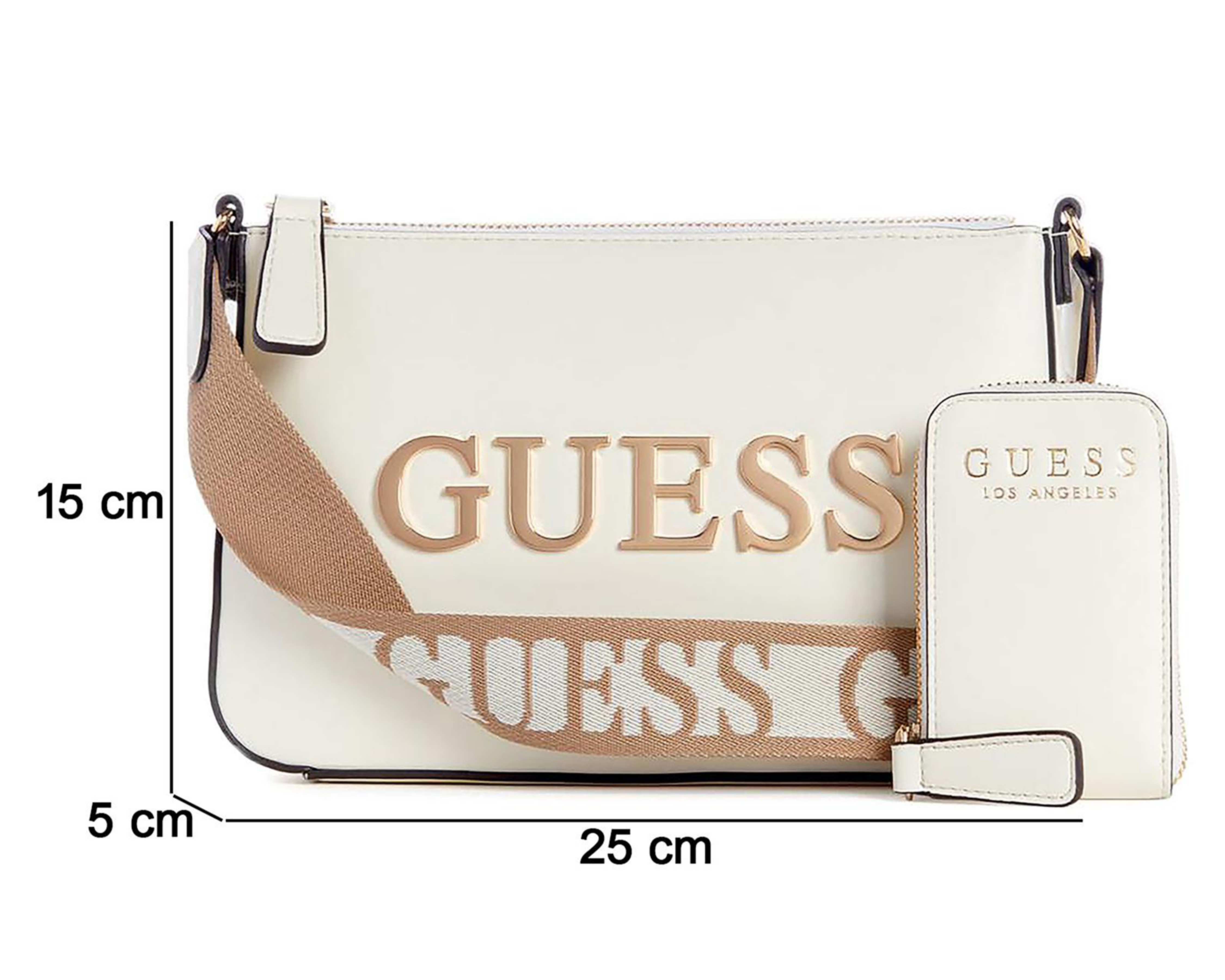 Foto 5 pulgar | Bolsa Cruzada Guess Caracara Top Zip con Monedero