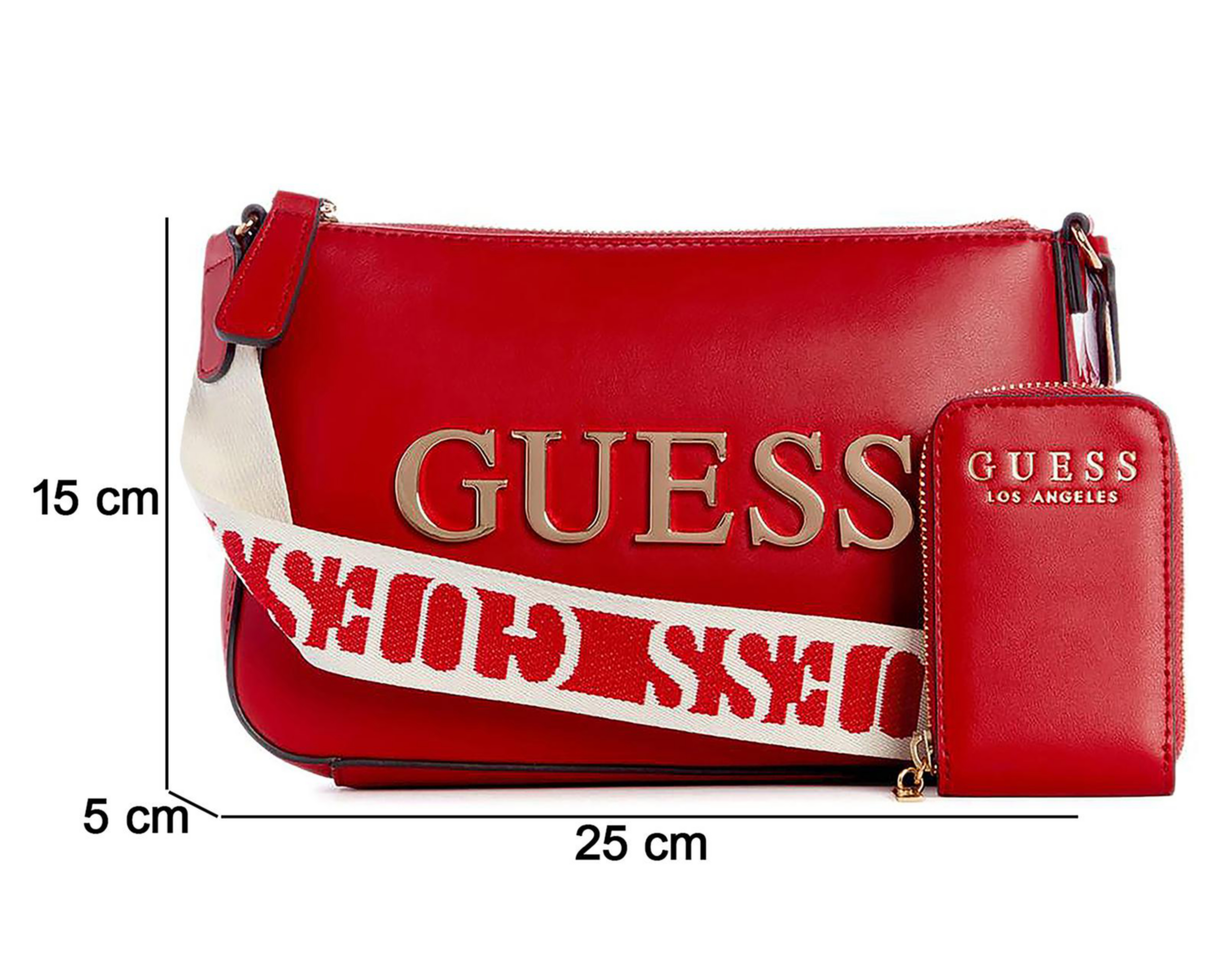 Foto 5 pulgar | Bolsa Cruzada Guess Caracara Top Zip con Monedero