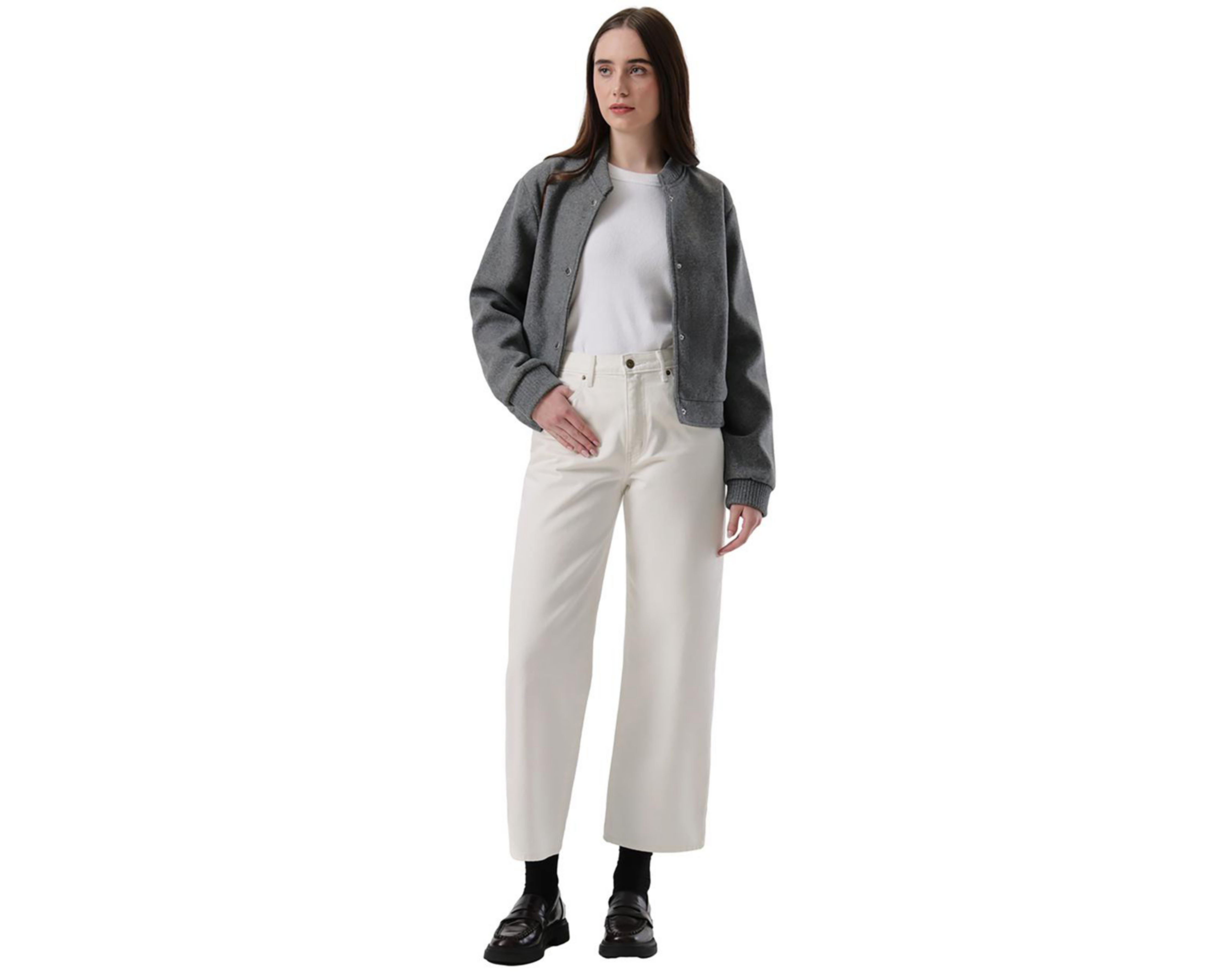 Foto 3 pulgar | Chamarra Gris Dockers para Mujer