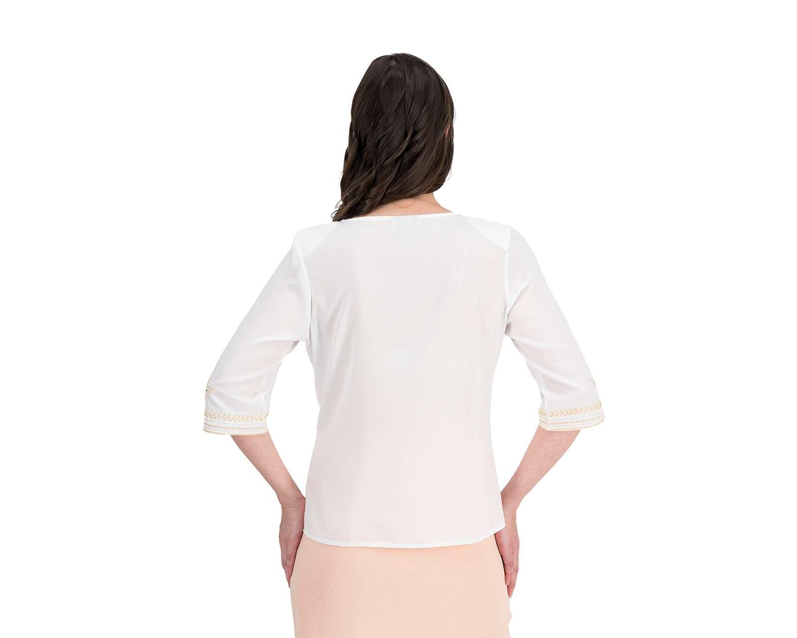 Foto 4 pulgar | Blusa Paloma Manga 3/4 con Bordado