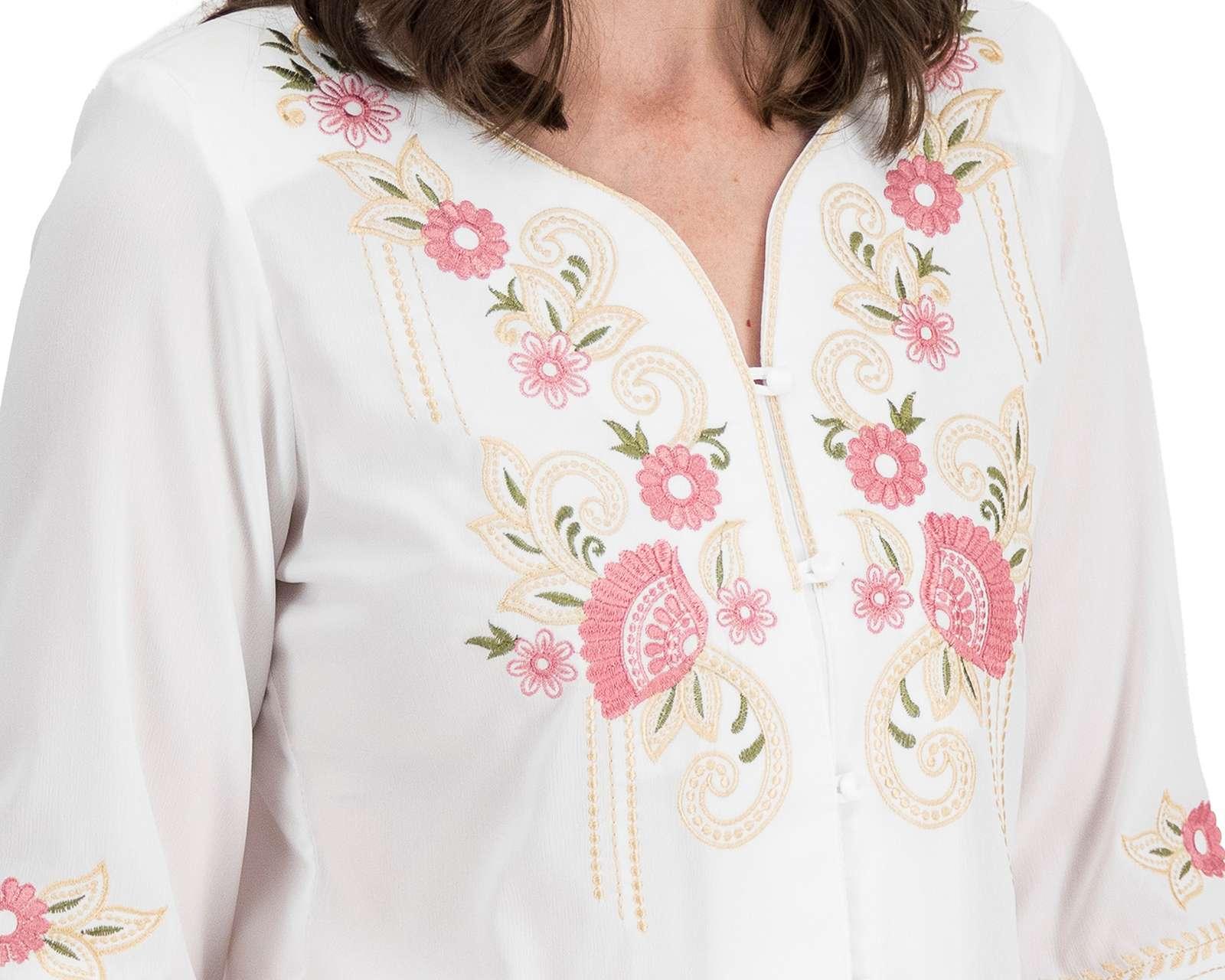 Foto 4 | Blusa Paloma Manga 3/4 con Bordado