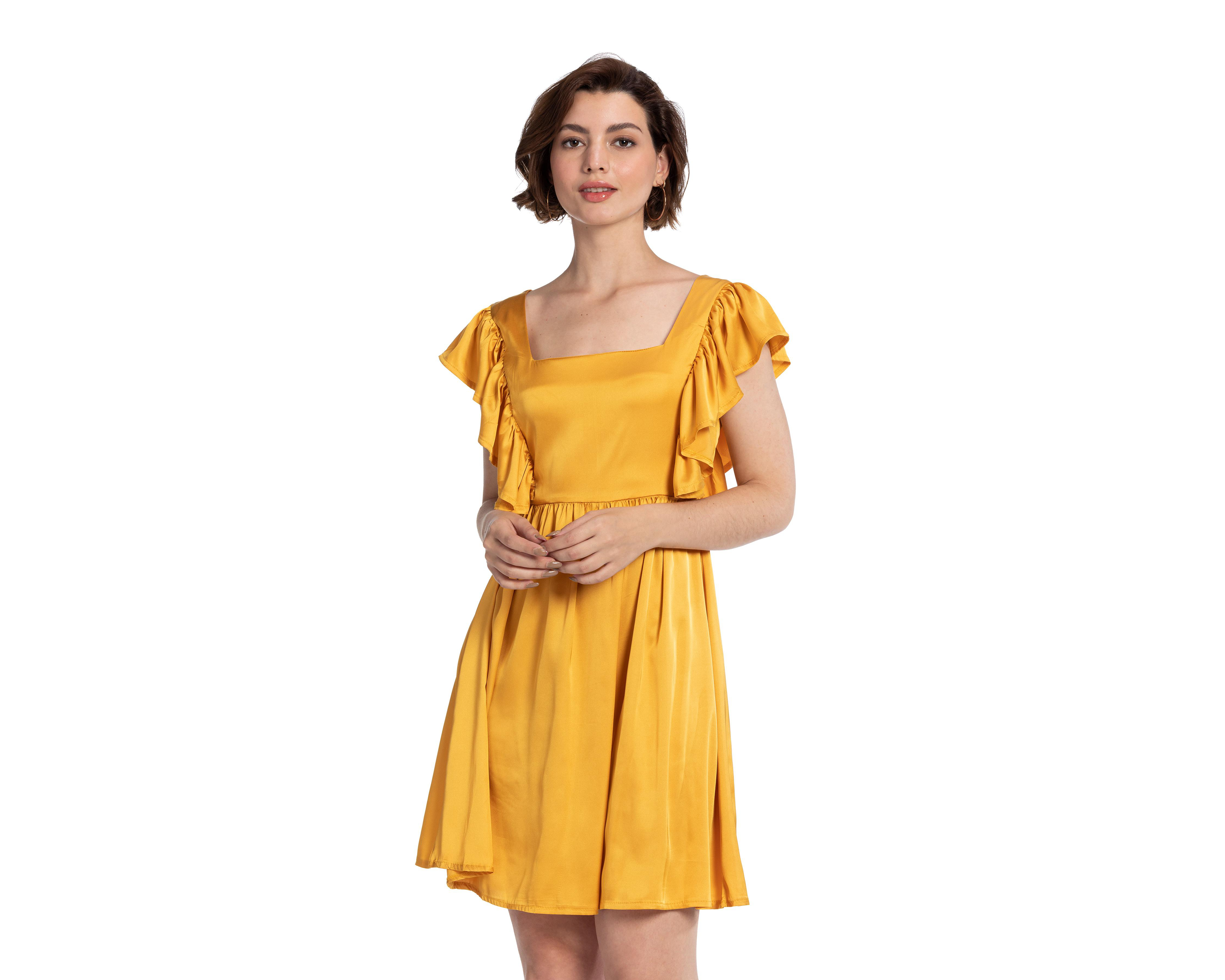 Foto 2 pulgar | Vestido Meirius Casual Amarillo