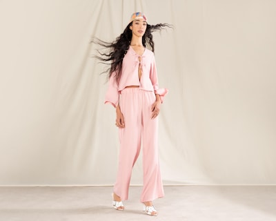 Foto 1 | Pantalón Ancho Strona Rosa para Mujer