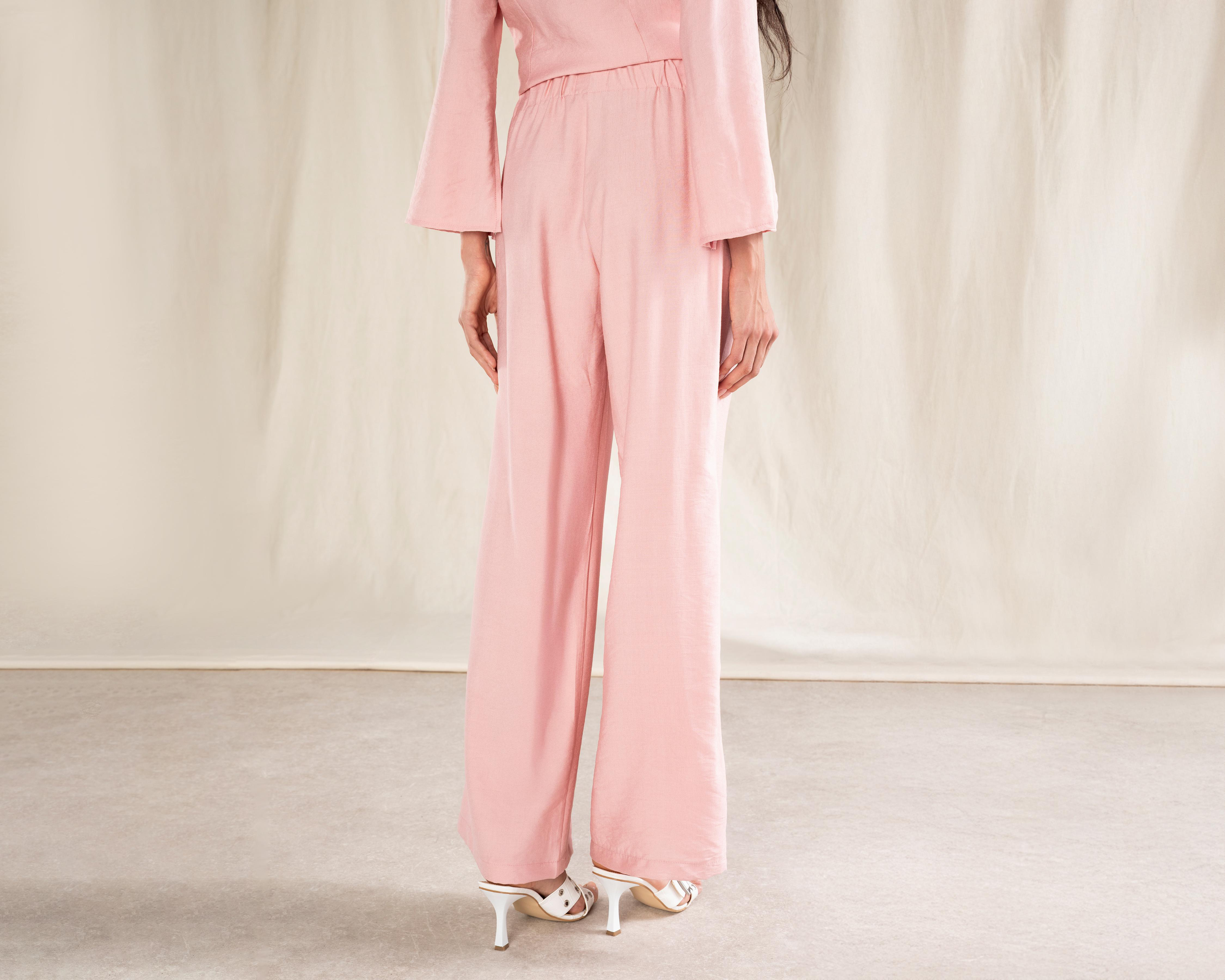 Foto 4 pulgar | Pantalón Ancho Strona Rosa para Mujer