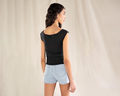 Foto 3 | Playera Negra Strona para Mujer