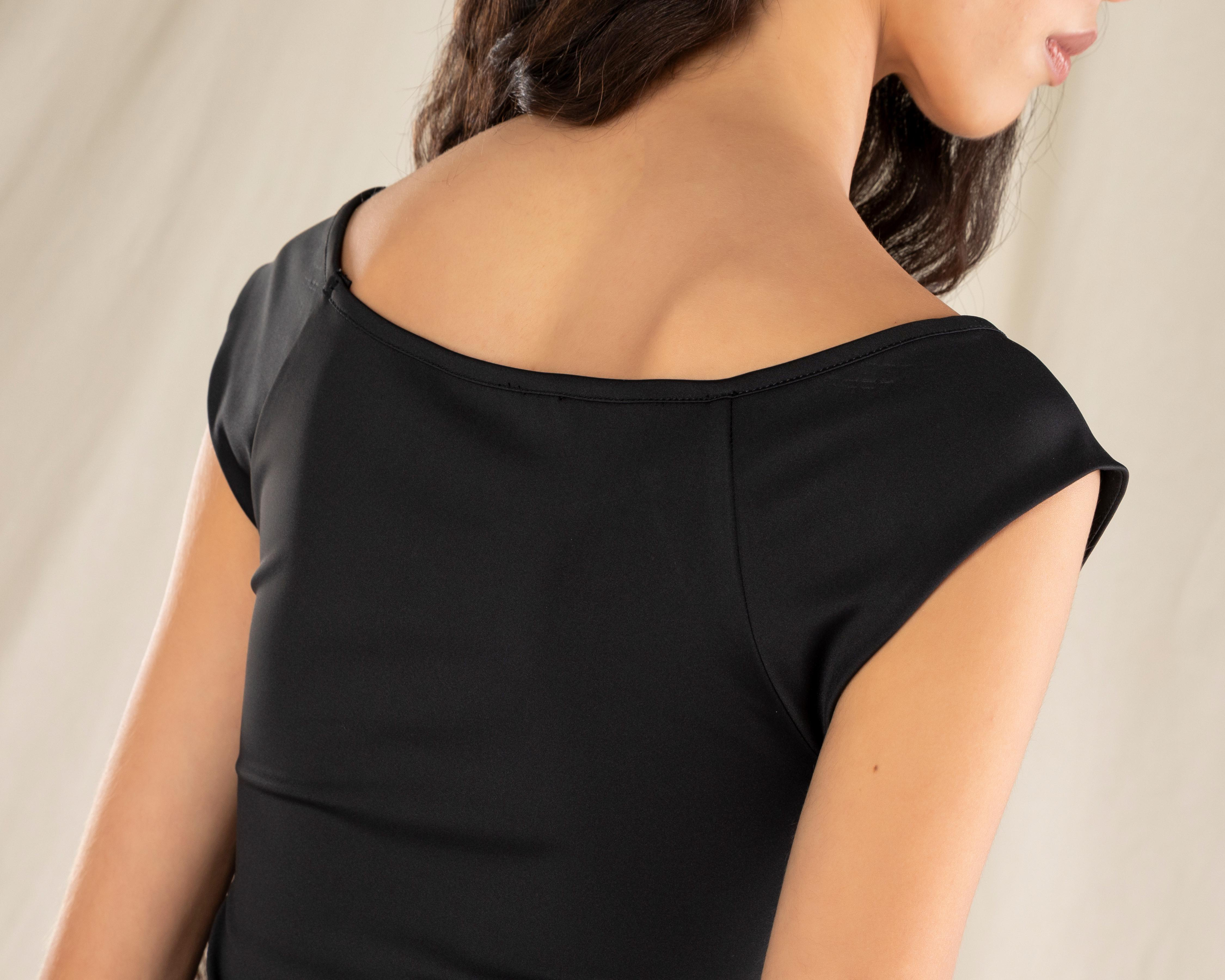 Foto 6 pulgar | Playera Negra Strona para Mujer