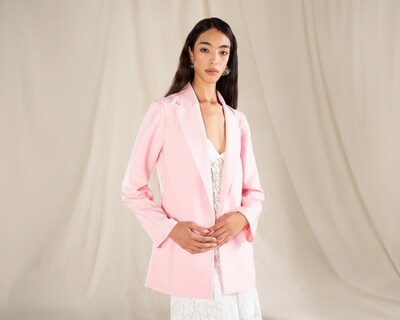 Foto 2 | Blazer Rosa Strona para Mujer