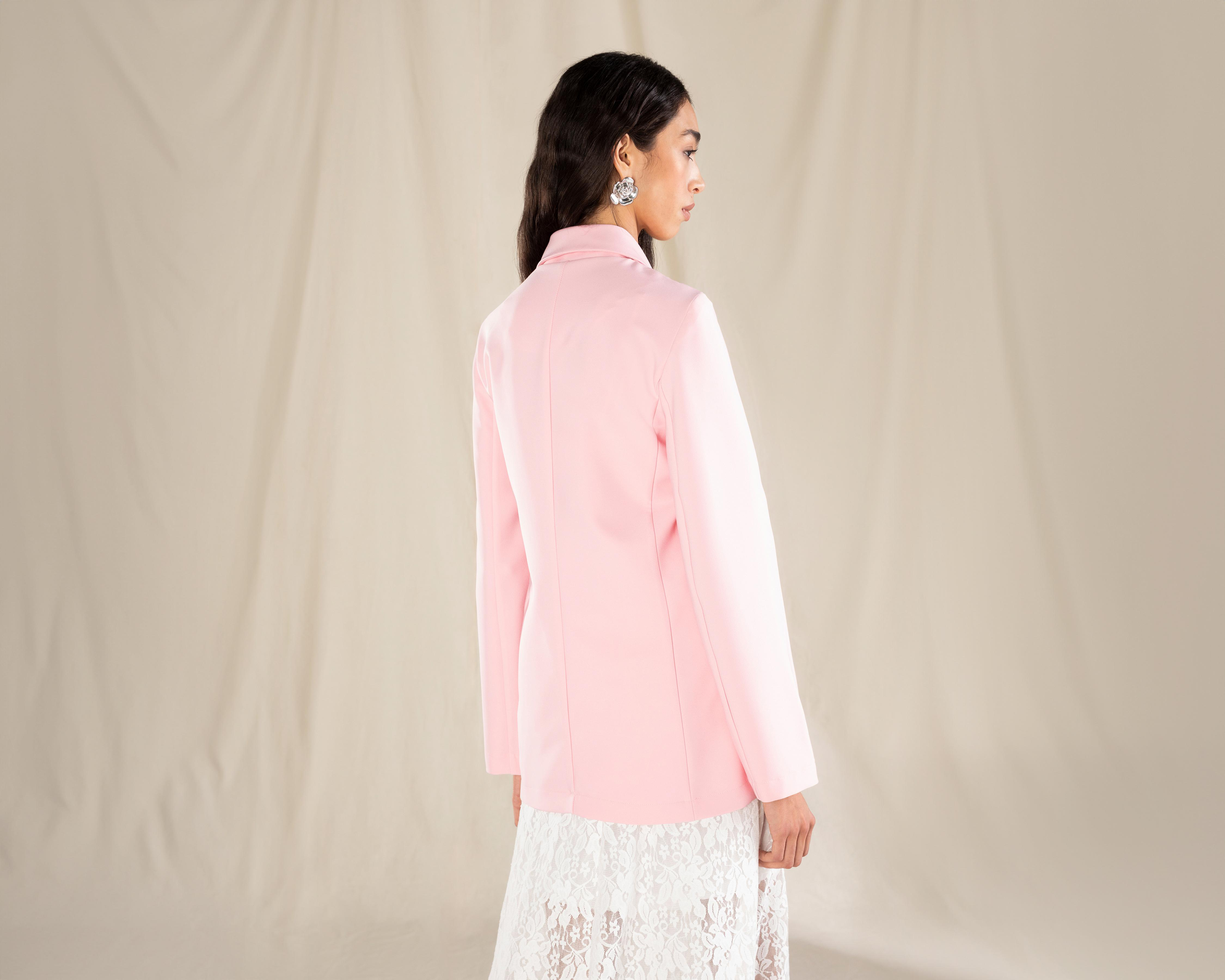 Foto 4 pulgar | Blazer Rosa Strona para Mujer
