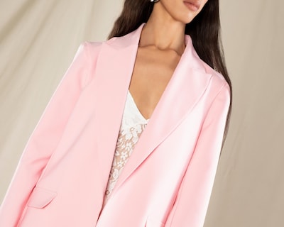 Foto 4 | Blazer Rosa Strona para Mujer