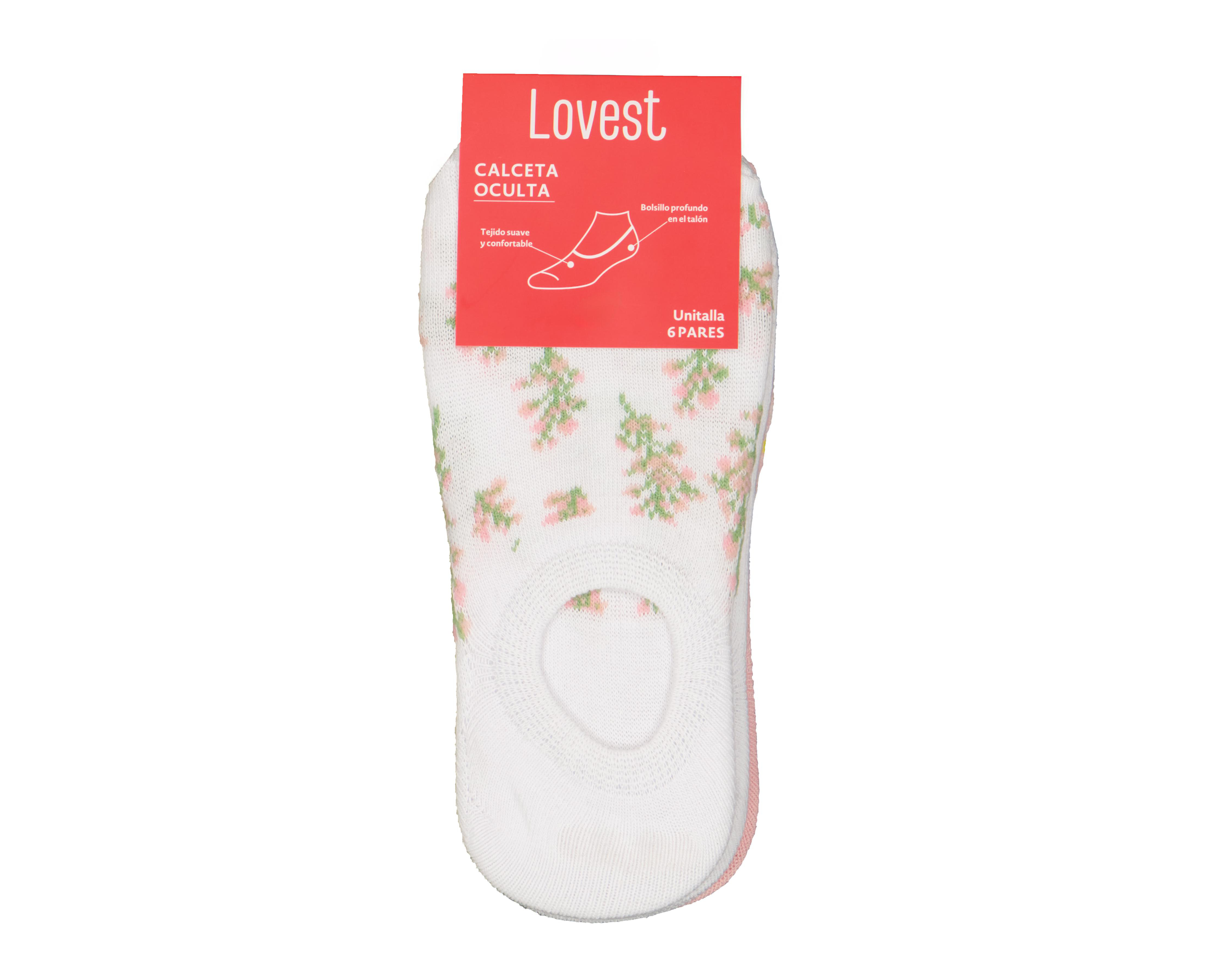 Foto 3 | Calcetas Invisibles Lovest para Mujer 6 pares